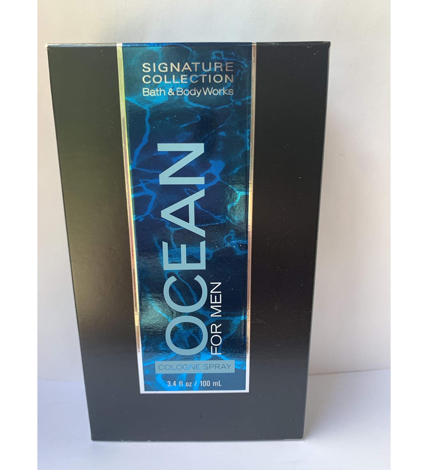 Bath and Body Works 3.4 Ounce Ocean Cologne Spray For Men Original Rectangle Box Fresh Rectangle Bottle