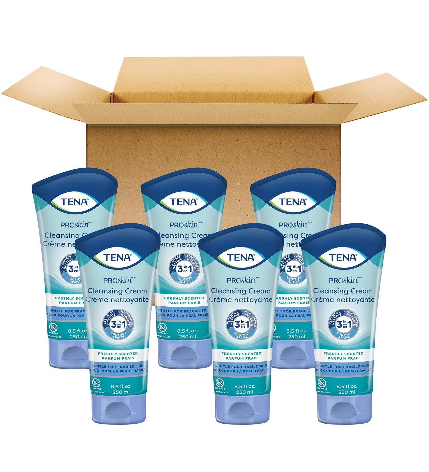 TENA ProSkin Sensitive Skin Cleansing Cream 8.5 oz - Pack of 6 - Buy Online on GoSupps.com