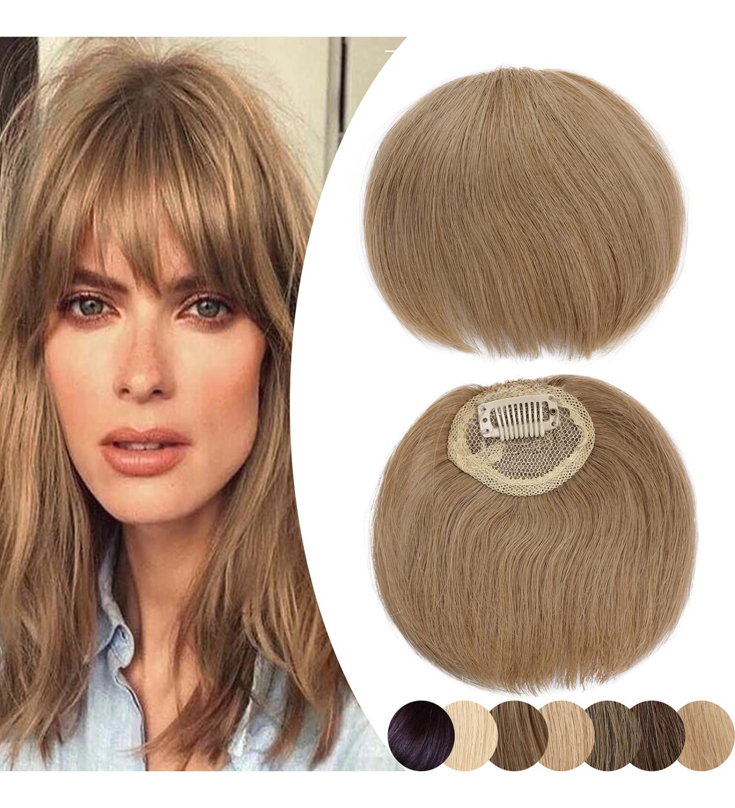 Rich Choices Remy Real Hair Clip-in Bangs - Dark Blonde Choppy Fringe Extensions - 8.5g One Piece - Buy Online on GoSupps.com