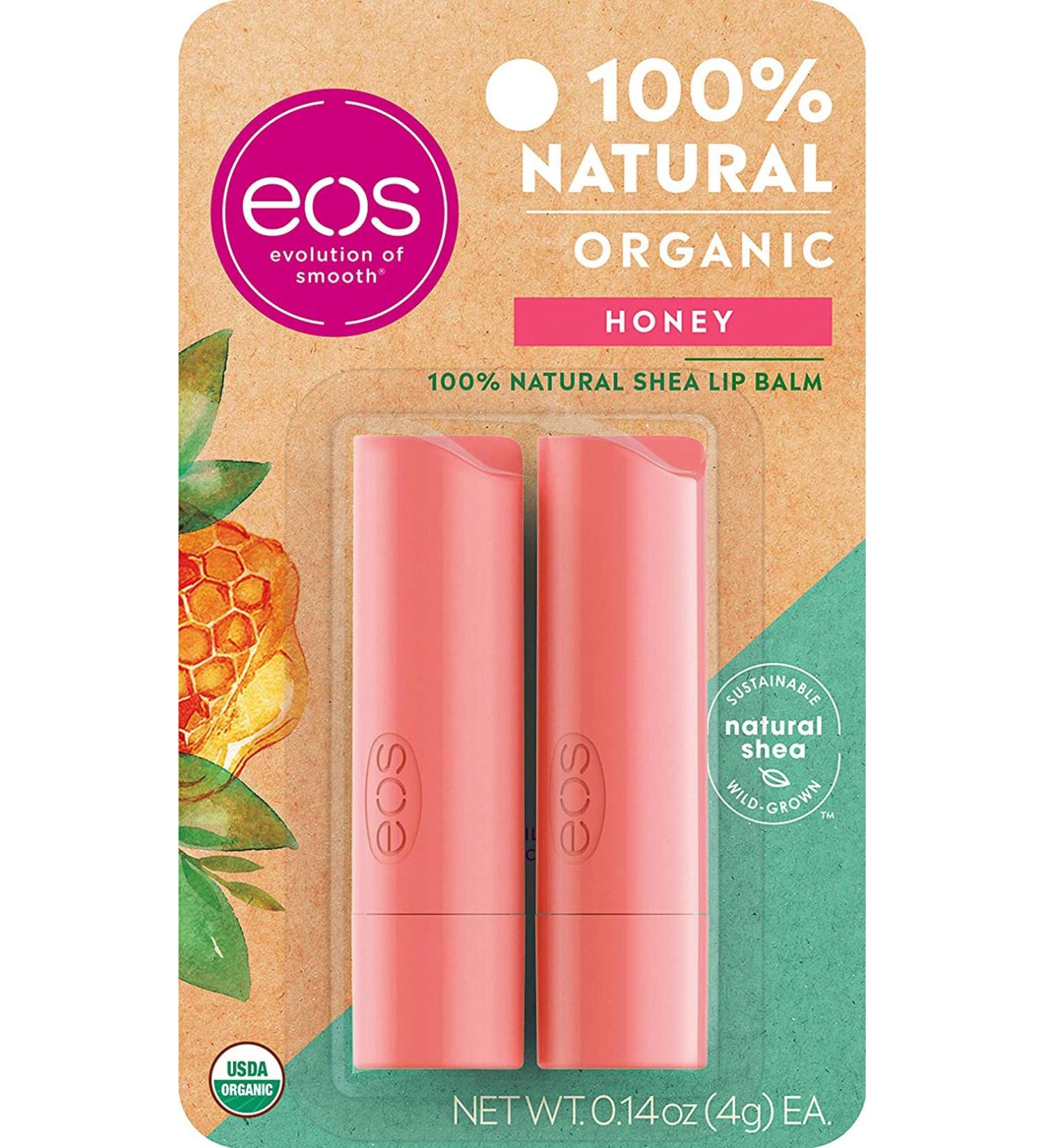 EOS 100% Natural Shea Lip Balm Honey - 2 Pack (0.14 oz Each) | Moisturizing & Nourishing - Buy Online on GoSupps.com