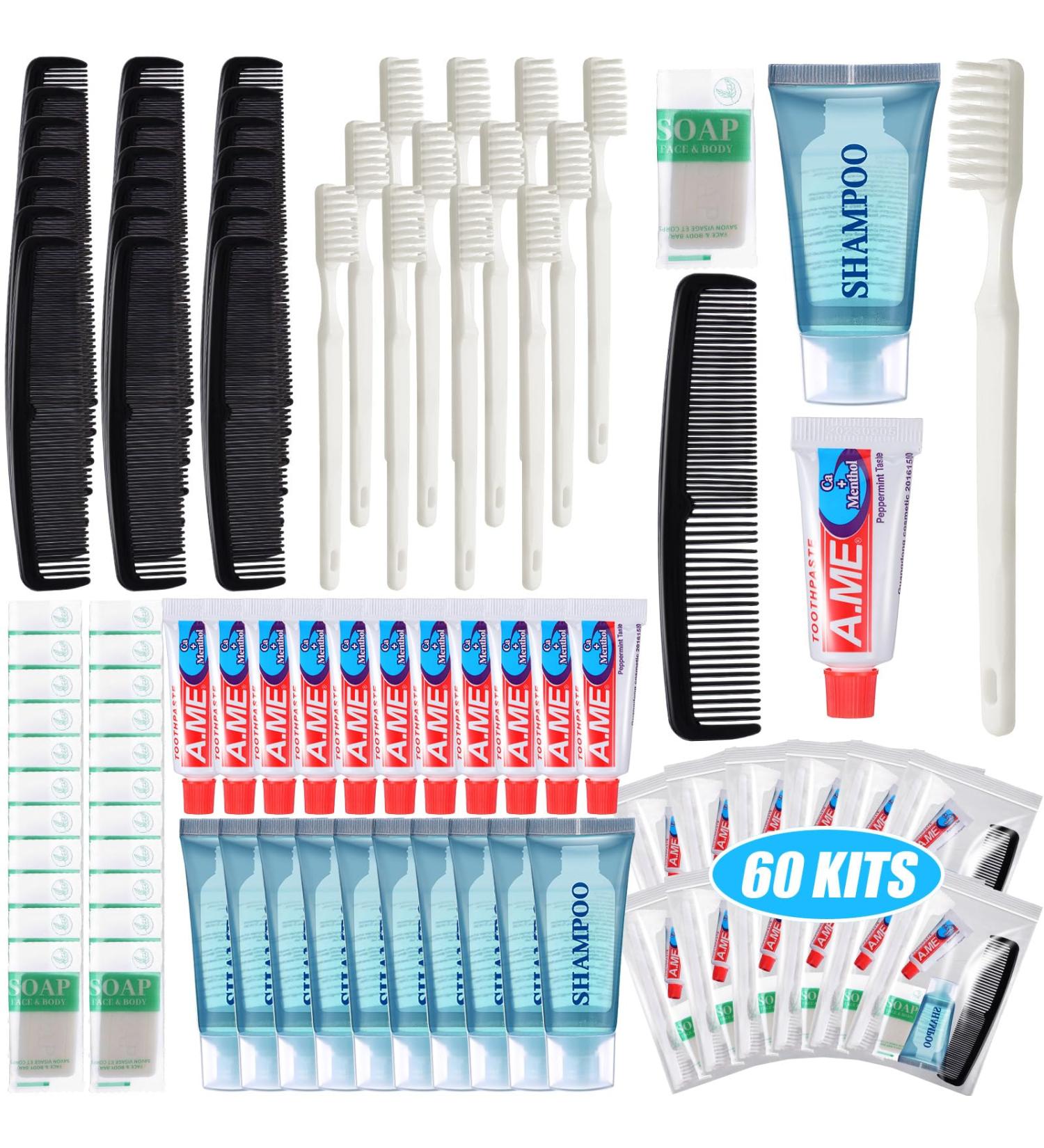 60 Basic Toiletry Kits - Bulk Homeless Personal Hygiene Kits for Men & Women | Travel Supplies & Reusable Bags - Buy Online on GoSupps.com