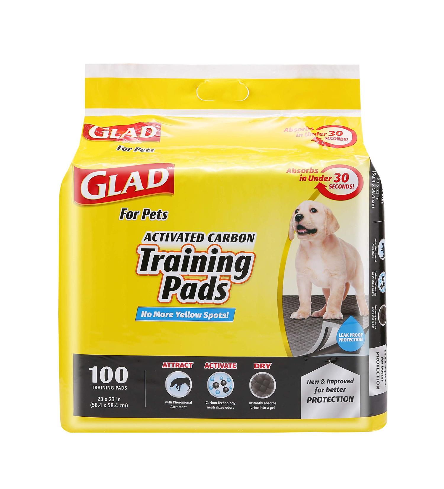 Glad for Pets Black Charcoal Puppy Pads - 100 Count - Absorbent & Odor-Neutralizing Dog Training Pads - Buy Online on GoSupps.com