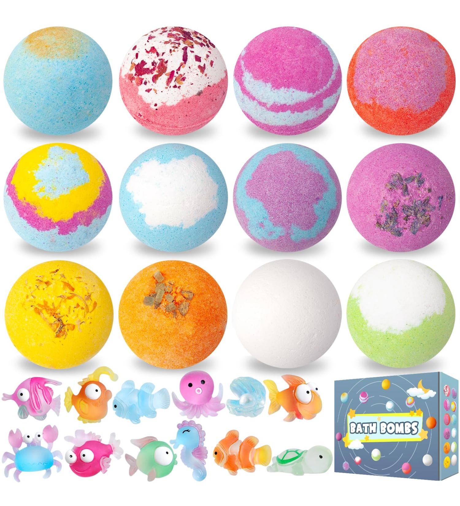 12 Organic Surprise Toy Bath Bombs for Kids - Perfect Birthday Gift for Boys & Girls | OceanFish - Buy Online on GoSupps.com