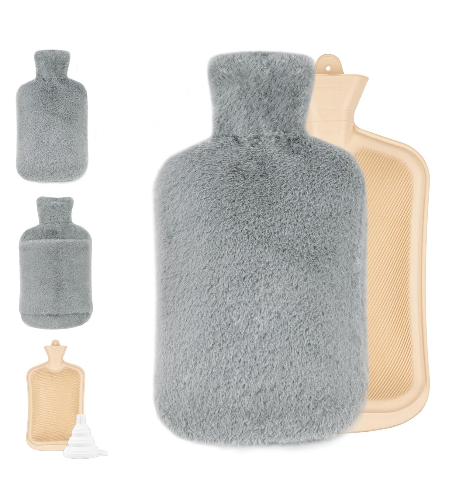 3L Large Hot Water Bottle with Soft Fleece Cover & Kangaroo Pocket - XXL Heat Bottle for Children & Adults | International Shipping Available - Buy Online on GoSupps.com