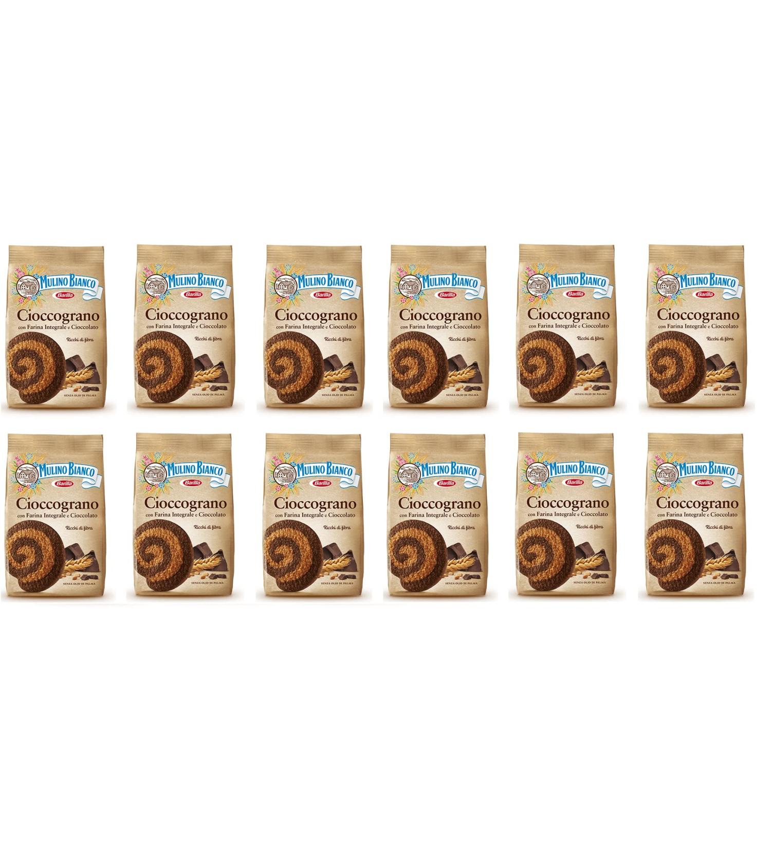  Mulino Bianco Pack of 12 Mulino Bianco Cioccograno whole grain biscuits with chocolate 350g - Buy Online on GoSupps.com