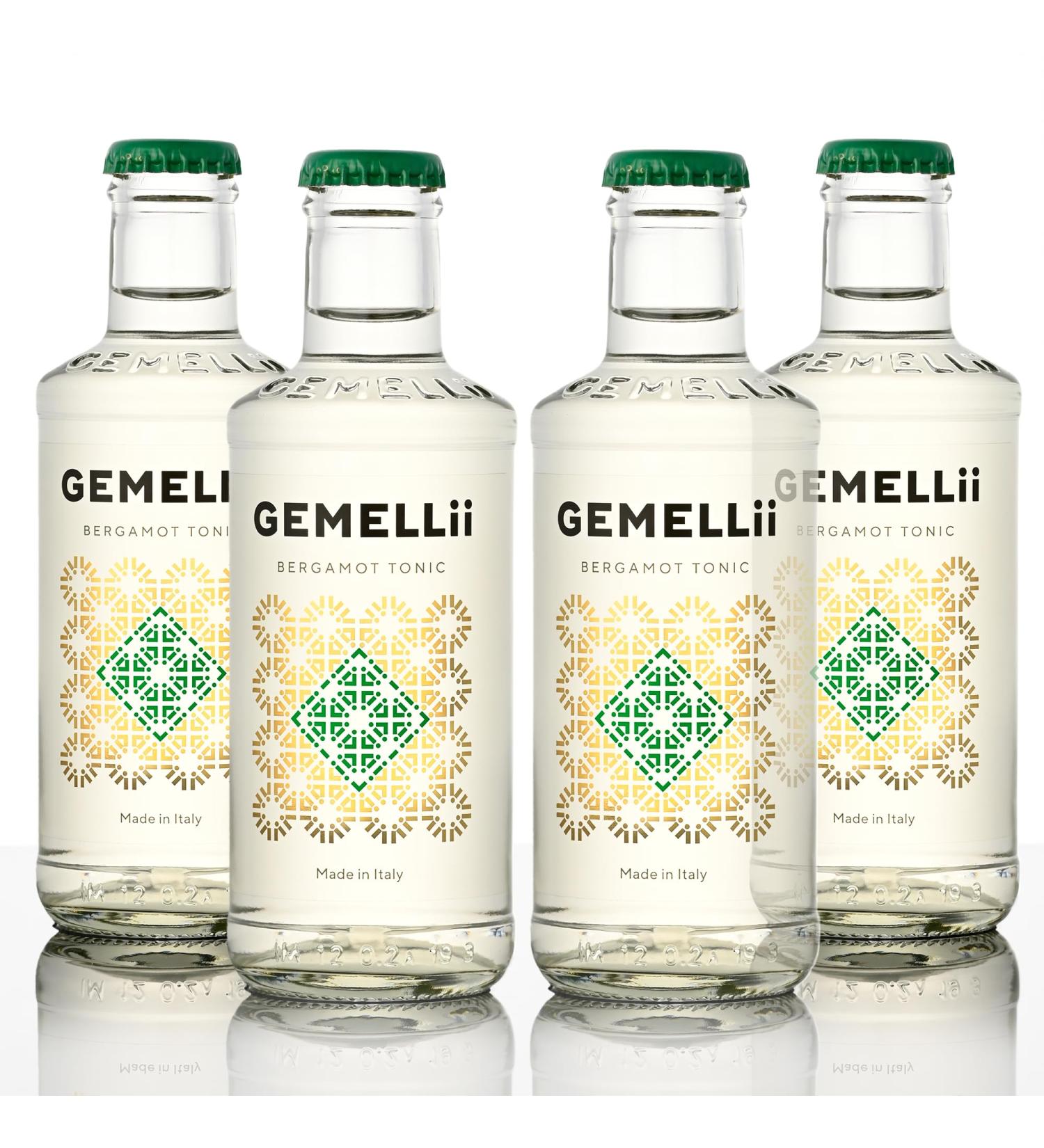 Gemellii Tonic Water with Bergamot - Natural Italian Mixer 4x200ml Bottles Sweetened with Agave Syrup Import Quality - Buy Online on GoSupps.com