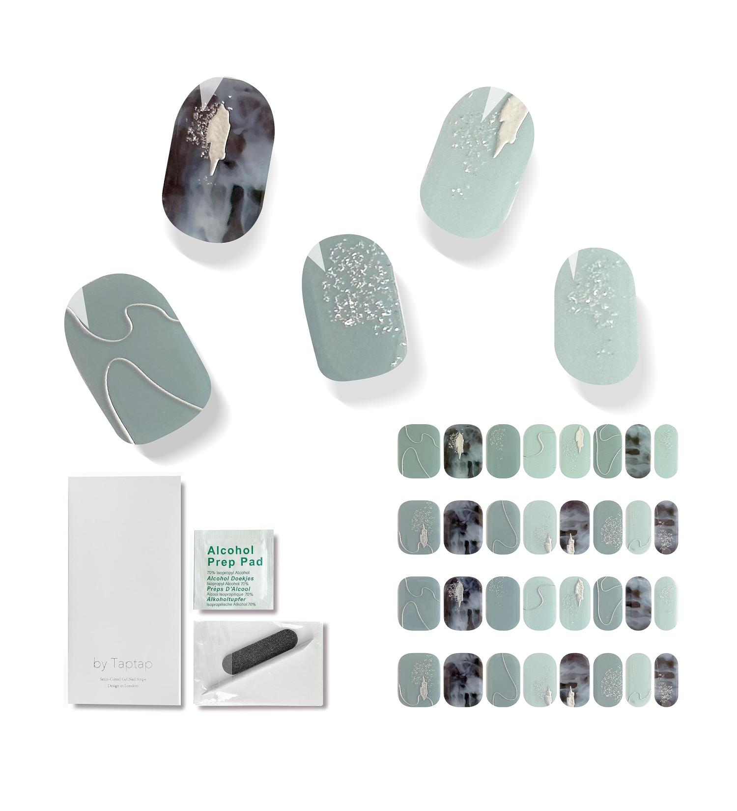 Taptap London Semi Cured Gel Nail Strips in Minty Minty - Long Lasting Nail Art at Home - Buy Online on GoSupps.com