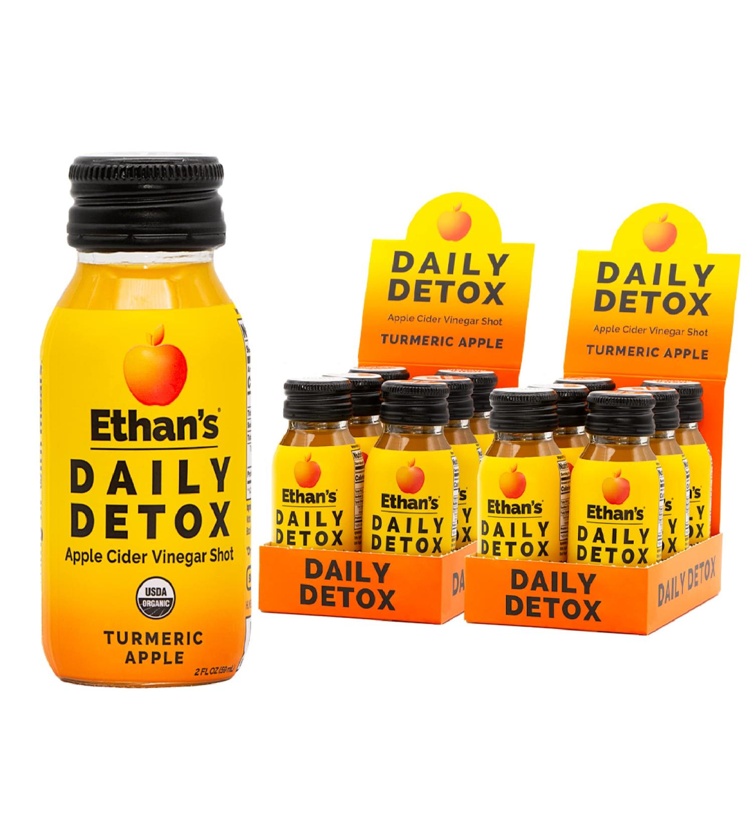 Organic Turmeric Apple Detox Shot with ACV - Digestion Support, Gluten-Free Body Cleanse Juice - 12 Pack of 2oz Shots - Buy Online on GoSupps.com