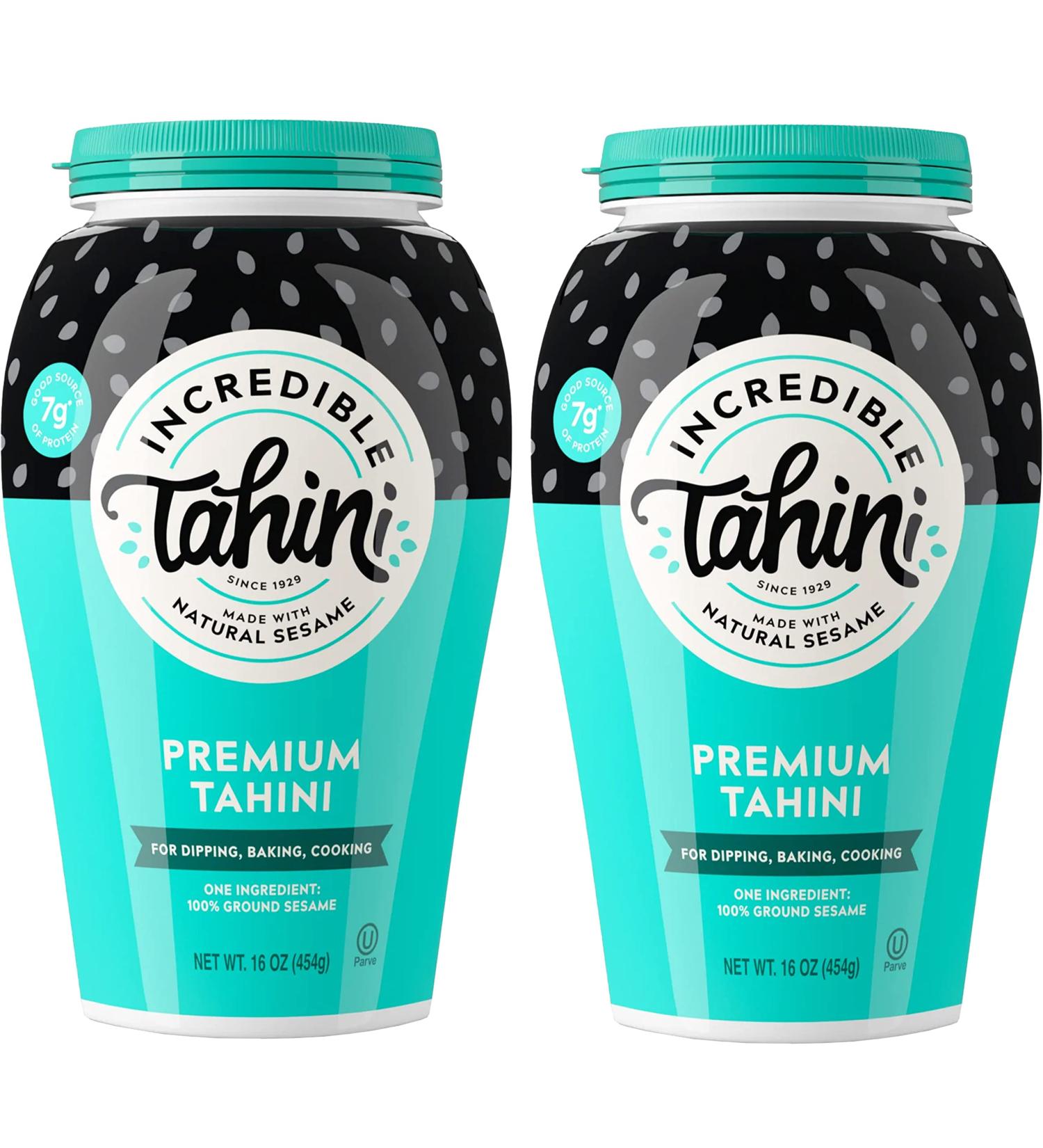 Incredible Tahini Classic Natural Sesame Butter 2 Pack 16oz | Plant-Based & Certified Kosher | Ideal for Salad Dressing, Hummus & Vegan Dips - Buy Online on GoSupps.com