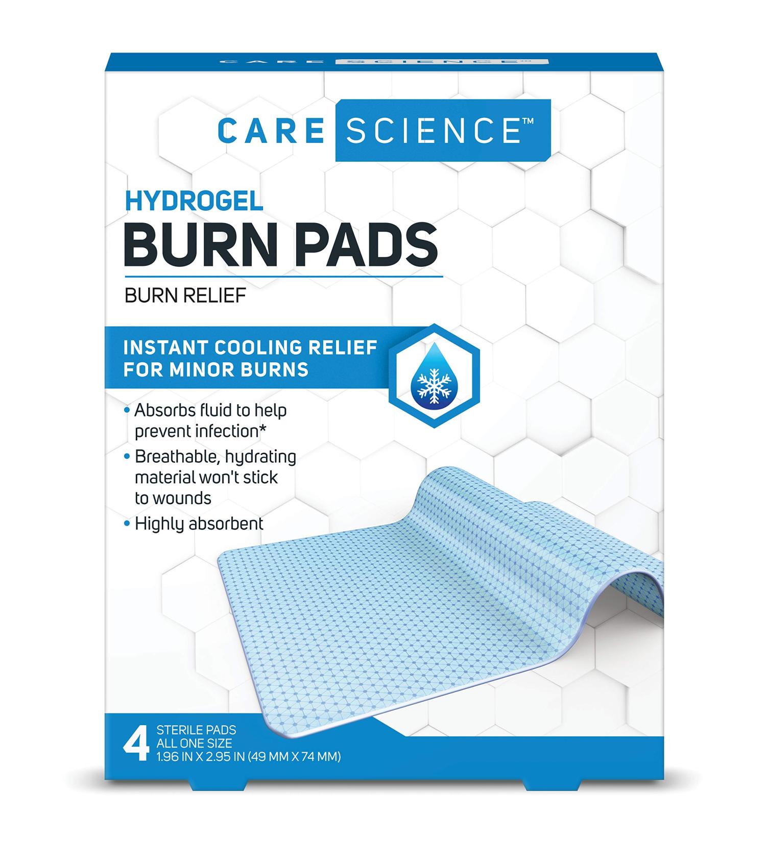 Care Science Hydrogel Sterile Burn Pads - 4 ct | Instant Cooling Relief for Minor Burns - Buy Online on GoSupps.com
