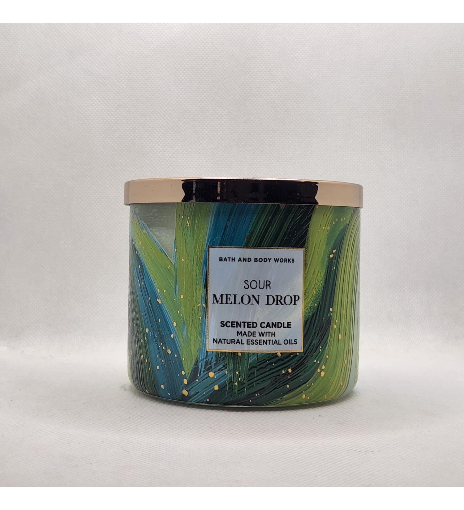 Bath & Body Works White Barn 3-Wick Candle w/Essential Oils - 14.5 oz - 2022 Early Summer Scents! (Sour Melon Drop)