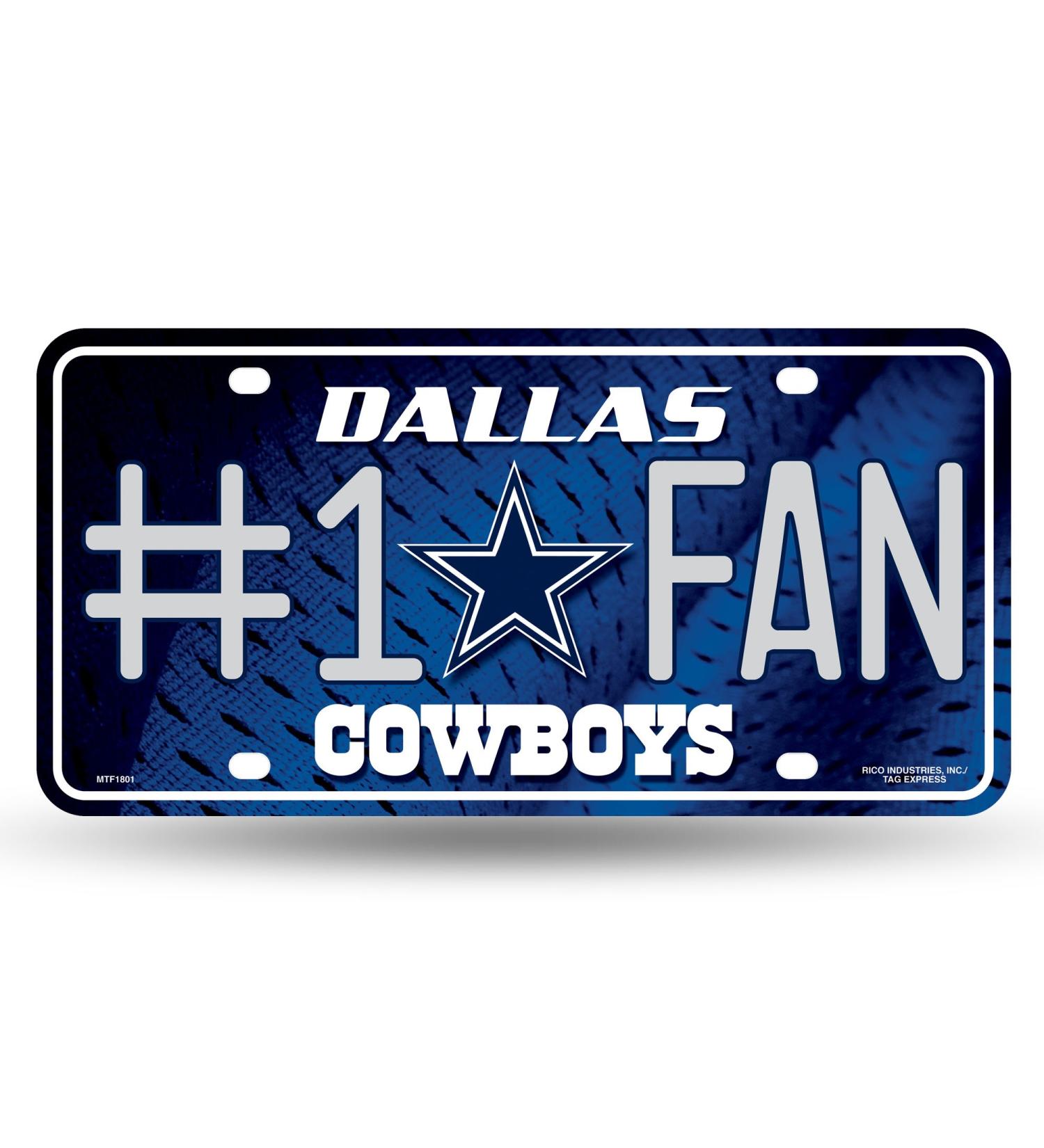 NFL Dallas Cowboys #1 Fan Metal License Plate Tag by Rico Industries - Buy Online on GoSupps.com