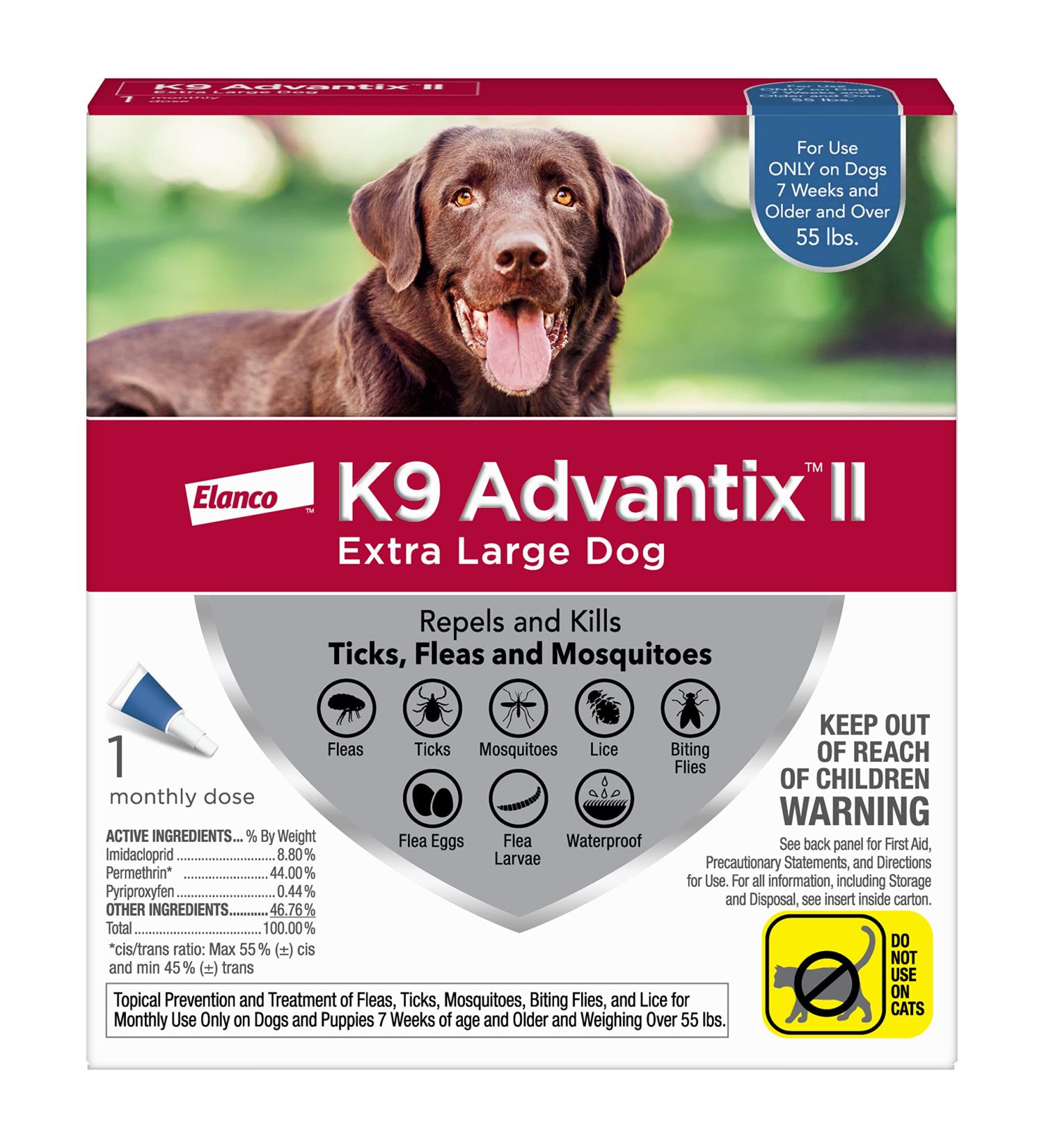 K9 Advantix II Flea and Tick Prevention for Extra-Large Dogs 55lbs - Buy Online on GoSupps.com