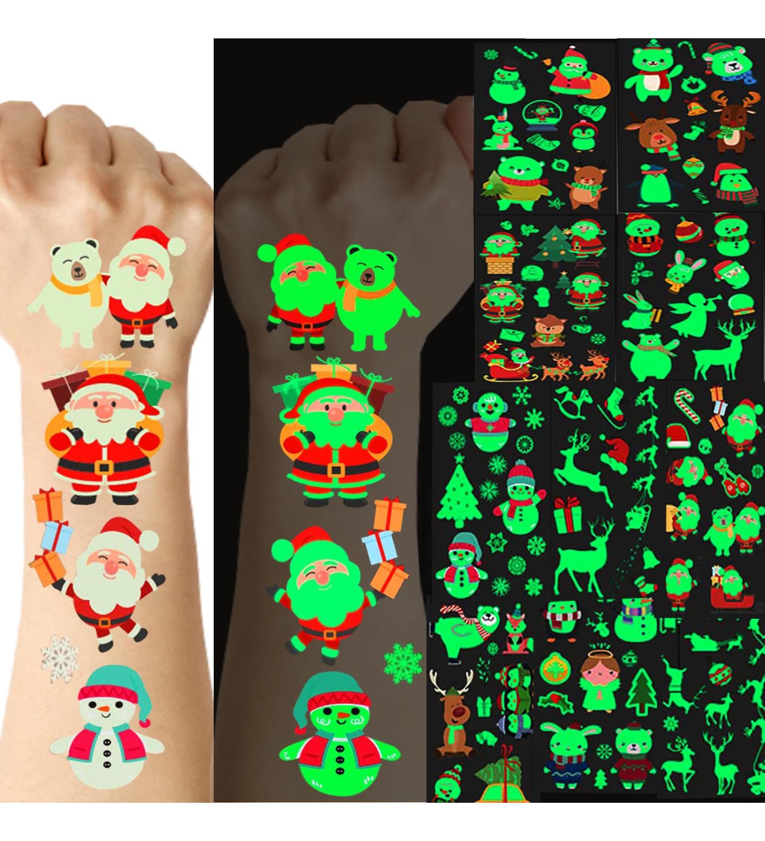 120 Glow in the Dark Waterproof Cartoon Stickers for Laptop & Kids - Luminous Temporary Tattoos, Perfect Party Decorations & Favors for Boys & Girls - Christmas Gift Idea - Buy Online on GoSupps.com