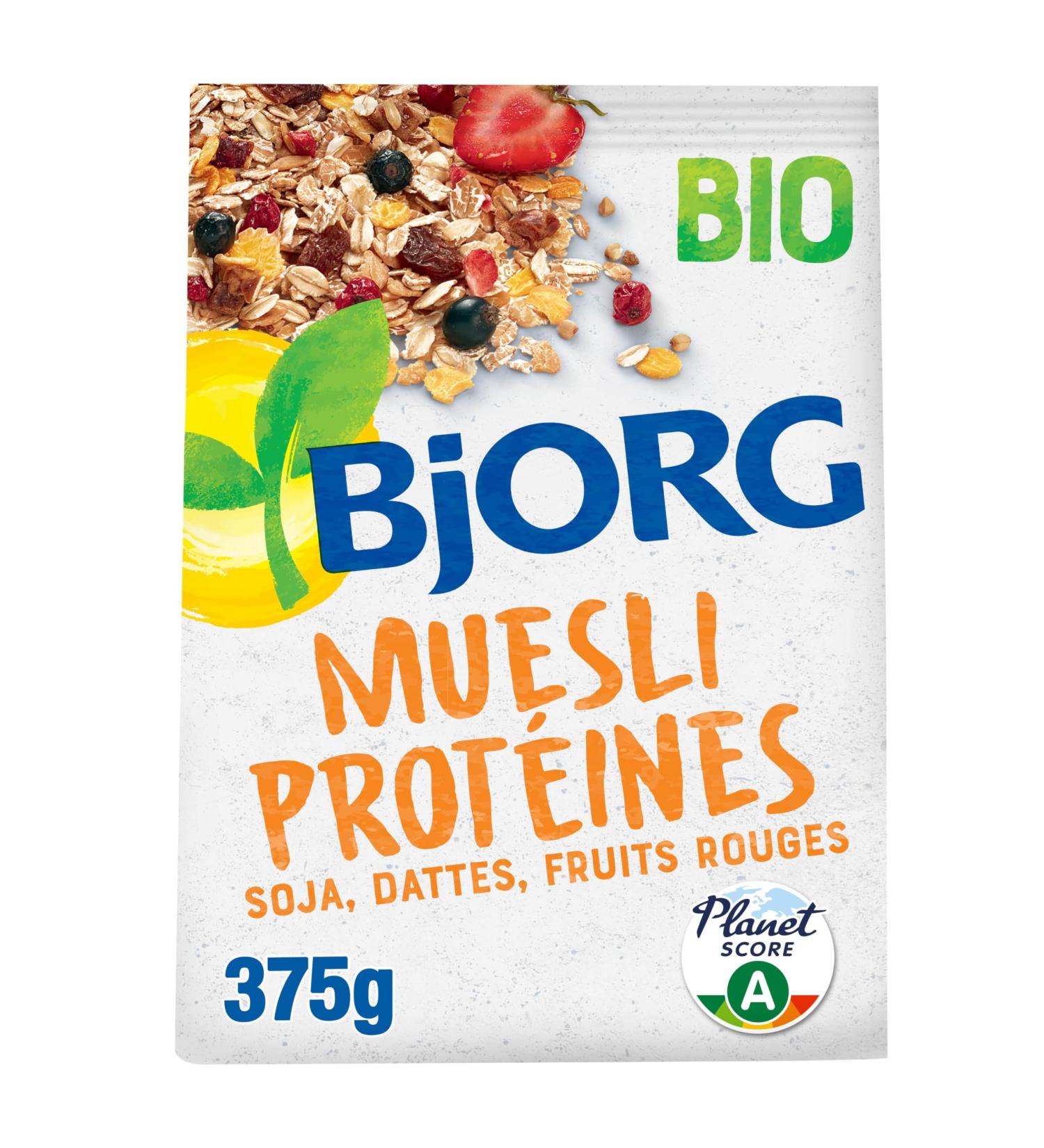 BJORG - Protein Muesli - Soy Dates Organic Red Fruits - No Added Sugars - 375 g - Buy Online on GoSupps.com