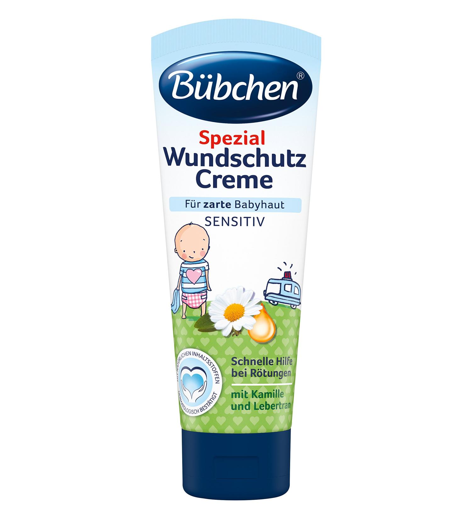 little boy Bubchen Special wound protection cream sensitive wound healing ointment wound and healing ointment for soft baby skin with chamomile and cod liver oil quantity 1 x 75 ml - Buy Online on GoSupps.com