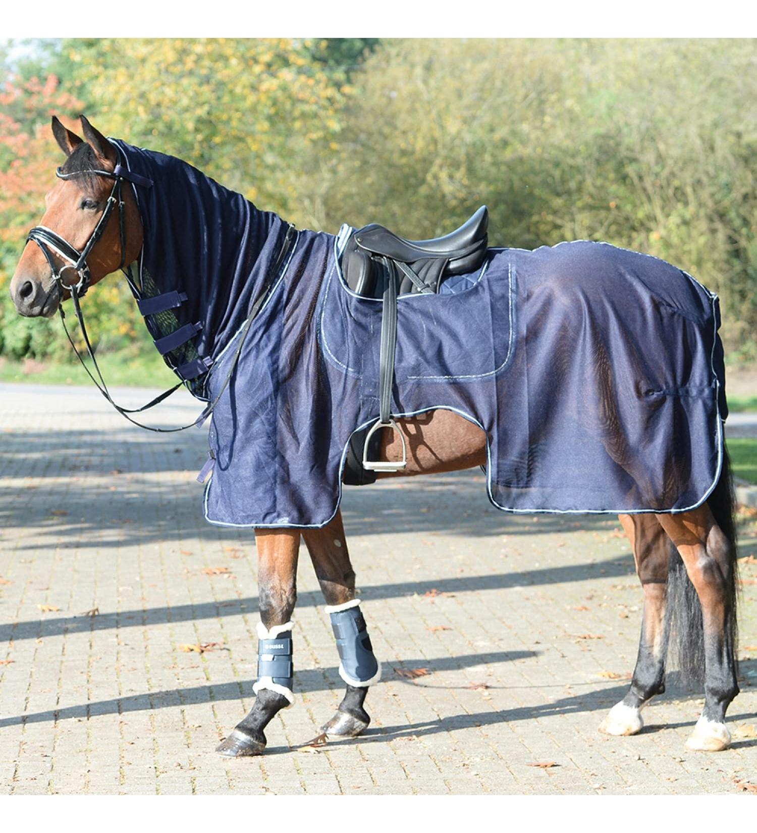 Busse Fly Riding Blanket Moskito III Navy with Neck Part 145 Navy
