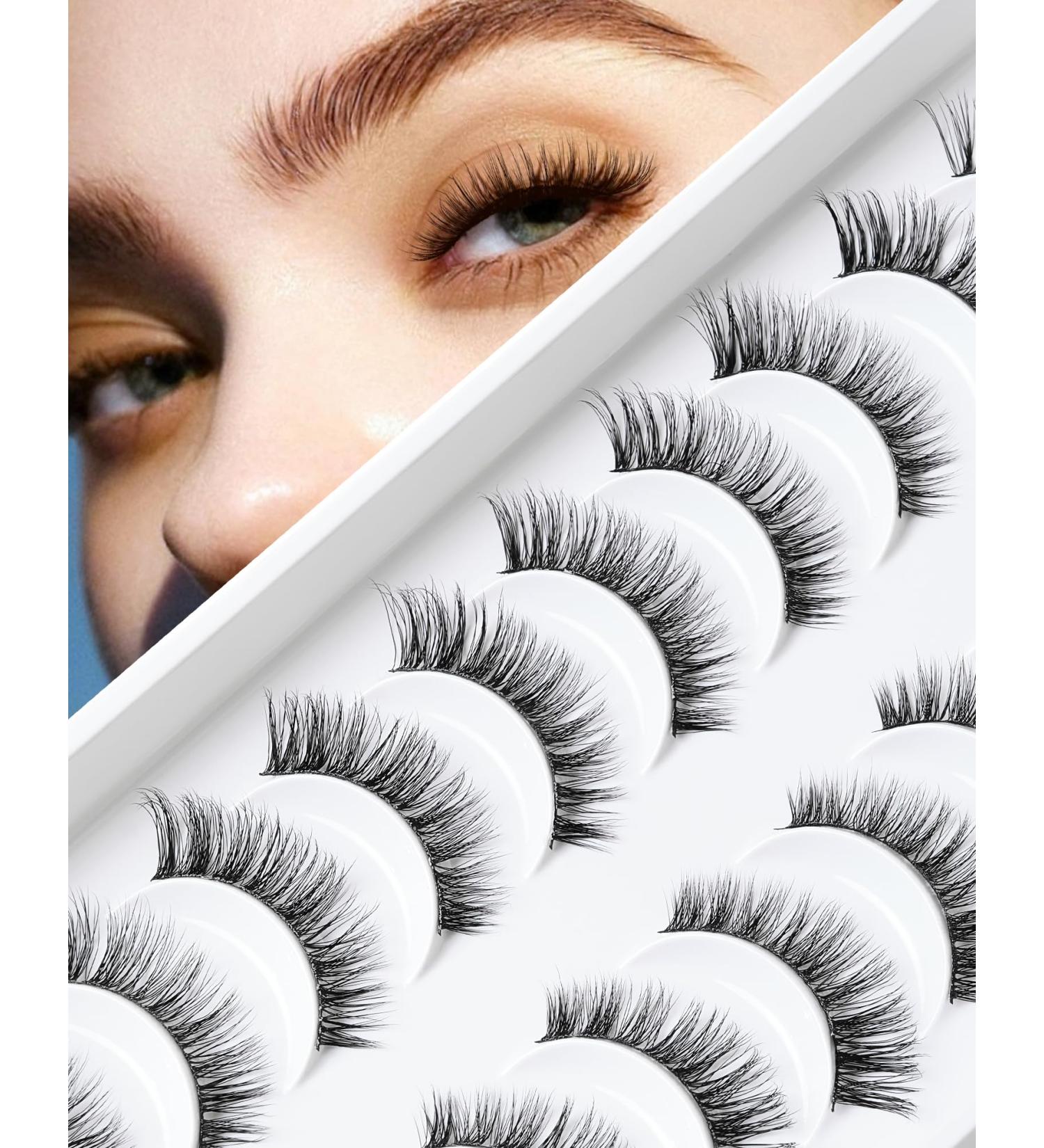 Natural Wispy Mink False Eyelashes - 10 Pairs | Volume Lashes - D-M02 (12mm) - Buy Online on GoSupps.com
