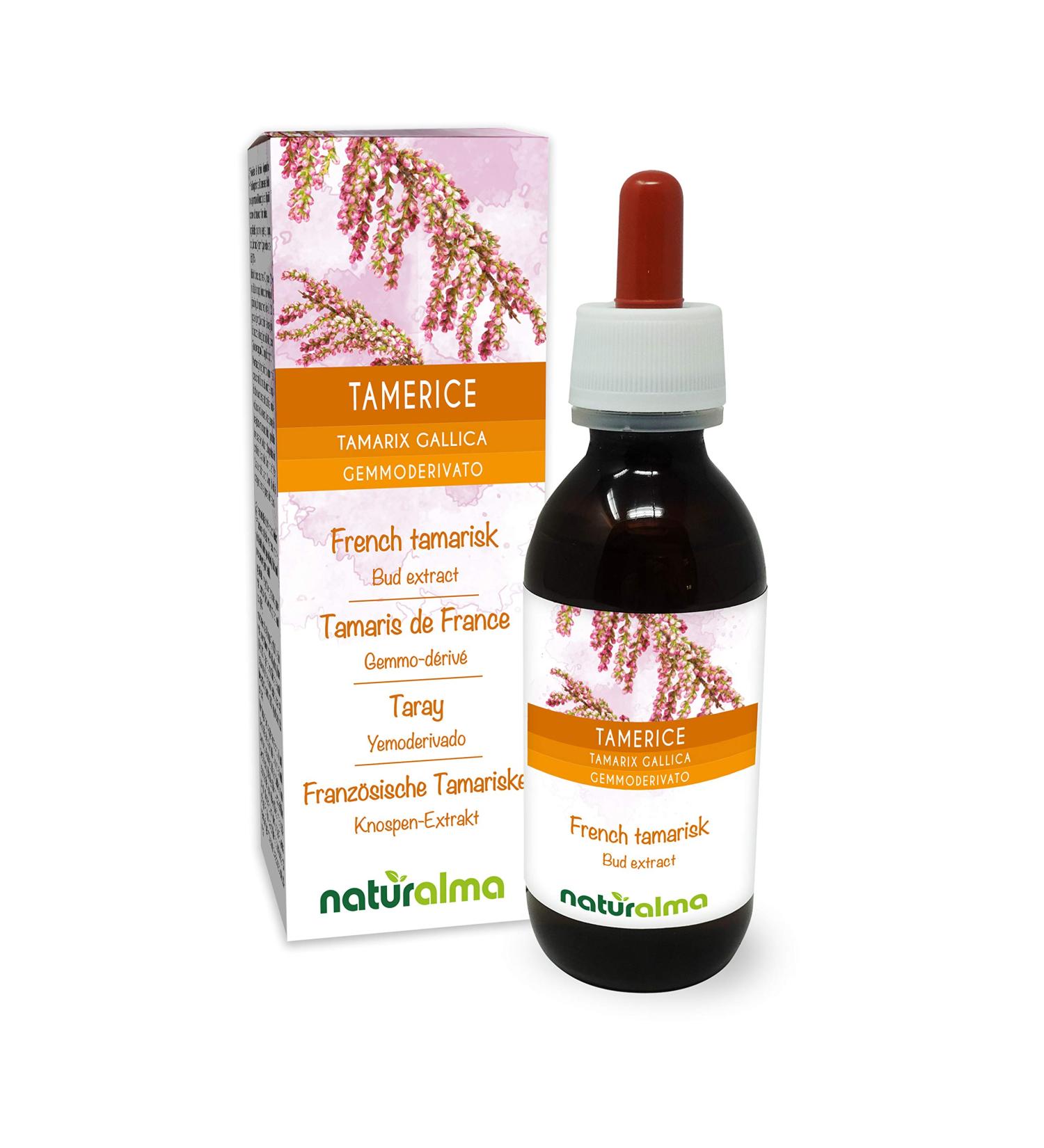 Tamaris de France (Tamarix gallica) Gemmo-derived without alcohol based on fresh buds Naturalma - Liquid extract drops 120 ml - Food supplement - Vegan or vegan - Buy Online on GoSupps.com