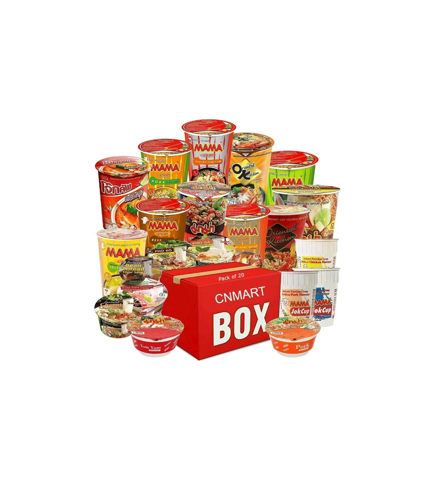 Mama Instant Noodle Cup Rice Vermicelli Pho Bo Bowl and Rice Porridge Jok Cup (Case of 20) Self Customised Assorted Flavours - Buy Online on GoSupps.com