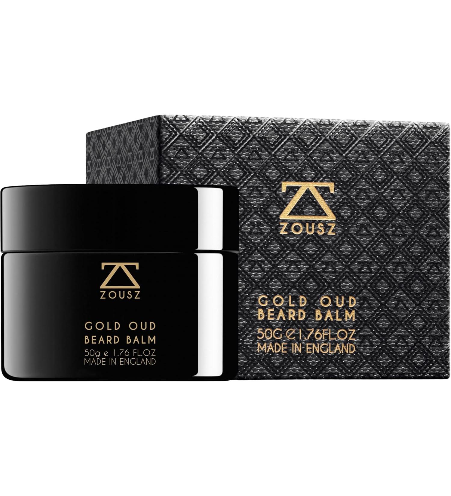 ZOUSZ Gold Oud Premium Beard Balm - Earthy Oud Scented Beard Grooming Butter | 50g - Buy Online on GoSupps.com