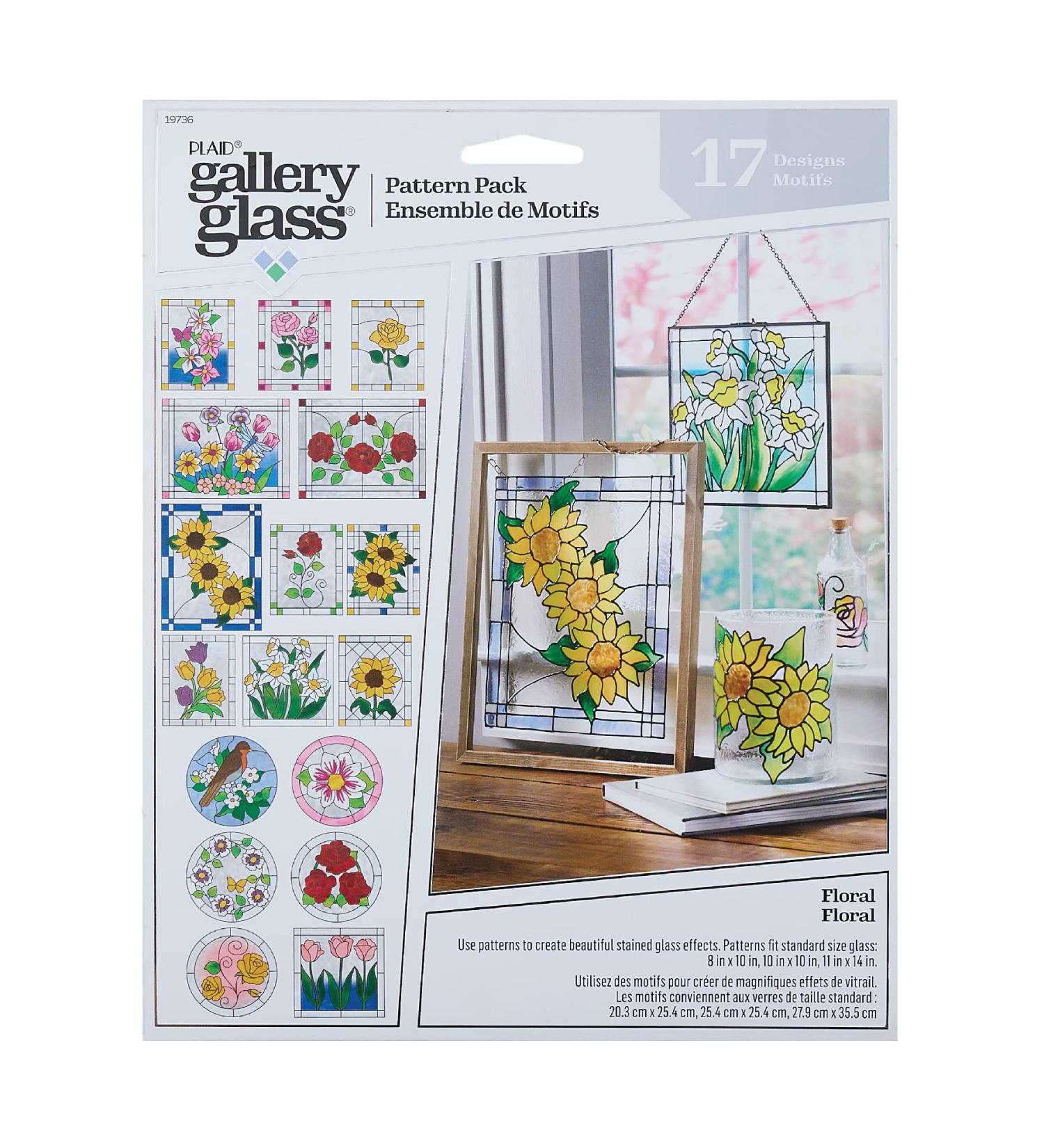 Gallery Glass Floral Stained Glass DIY Pattern Set - 3 Piece Craft Kit | 19736 - Buy Online on GoSupps.com