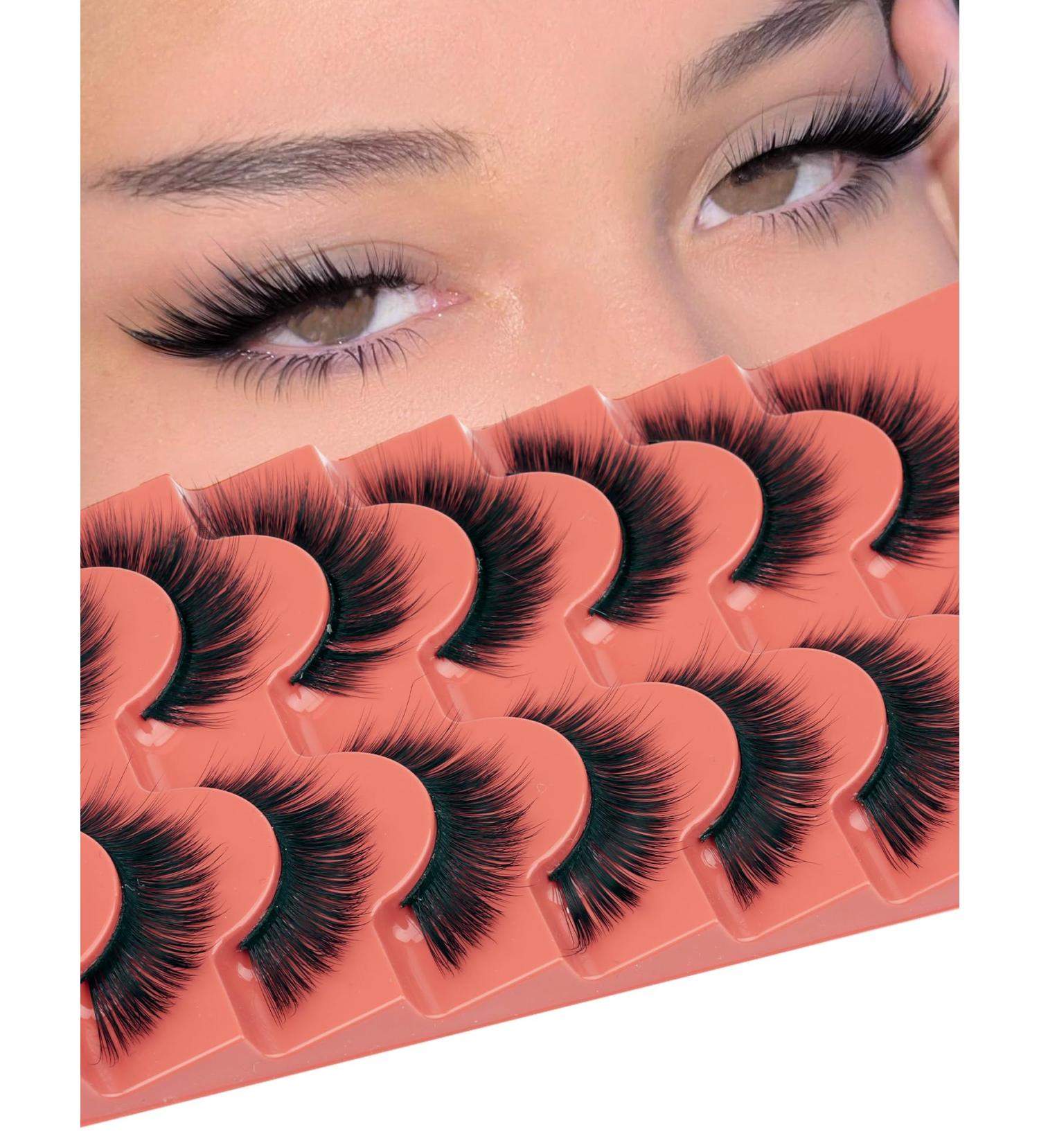 JIMIRE Fox Eye False Eyelashes Faux Mink Eyeliner Effect Cat Eye Lashes Natural Look Angled Winged Fake Eyelashes Pack 7 Pairs Q - Buy Online on GoSupps.com