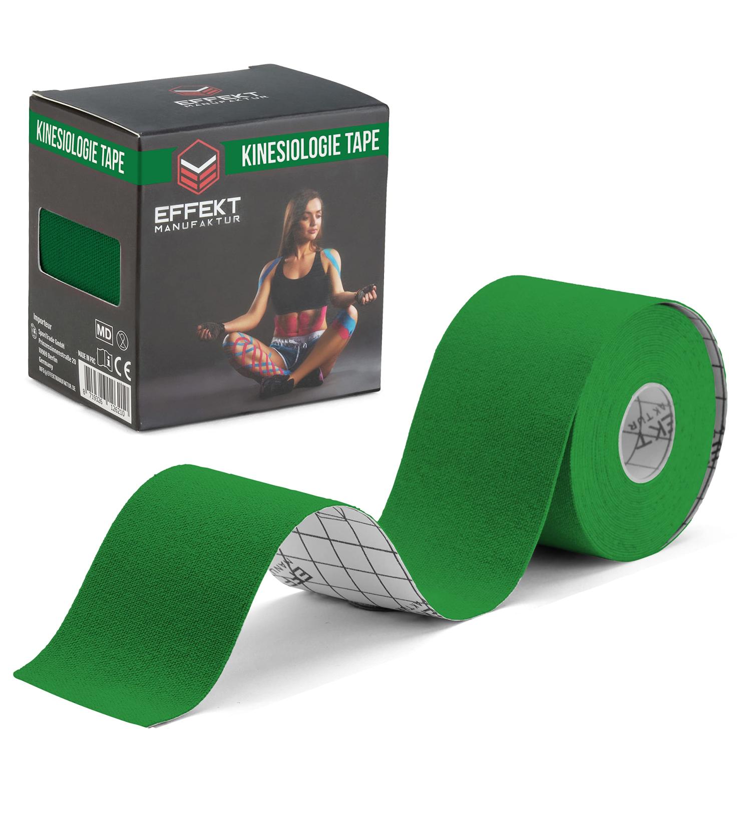 Effekt Kinesiology Tape Waterproof - 5m x 5cm Roll for Muscle Support & Recovery - Green - Buy Online on GoSupps.com