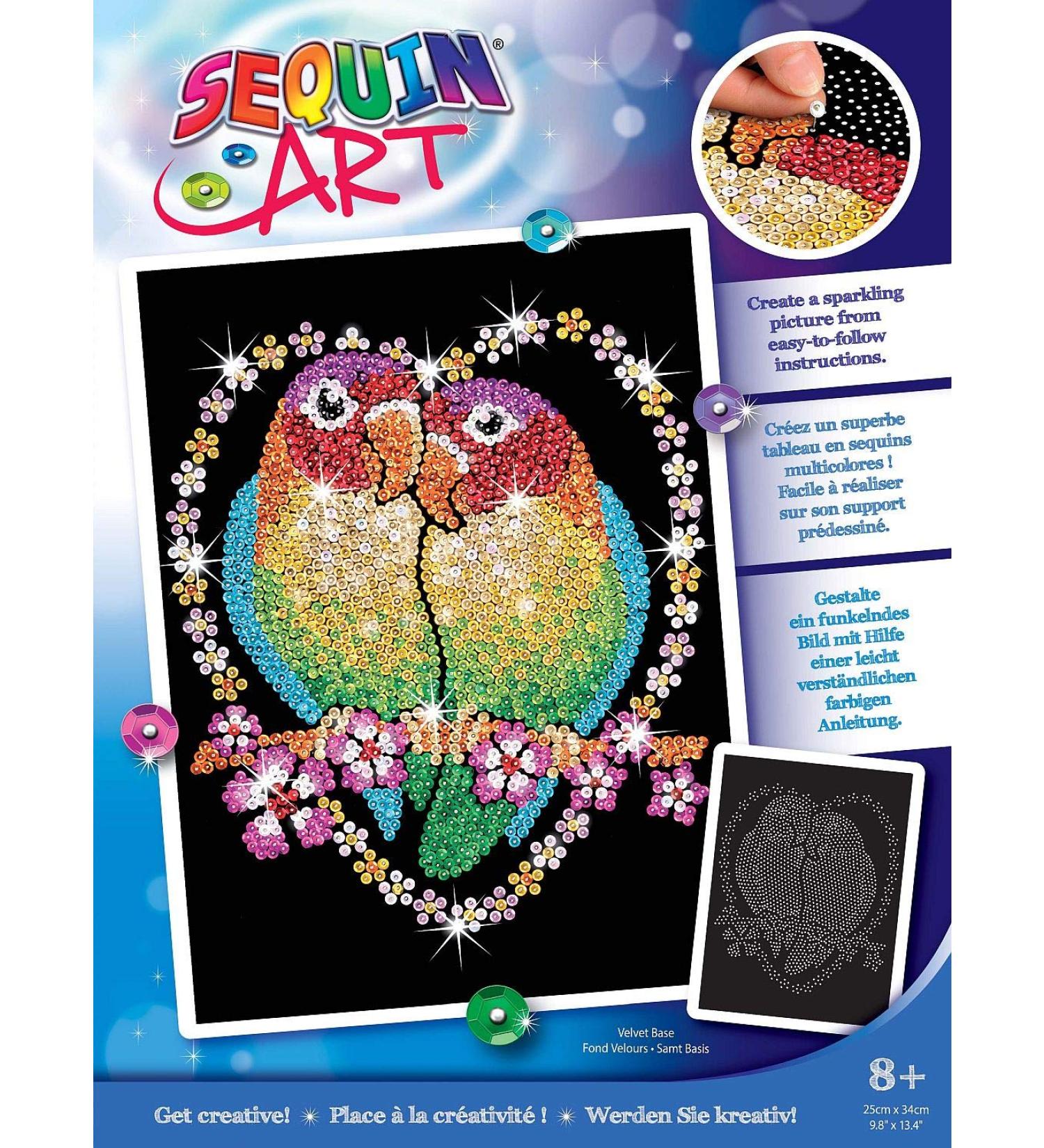 Sequin Art Blue Love Birds Picture Kit - Sparkling Arts and Crafts for Creative Crafting - Buy Online on GoSupps.com