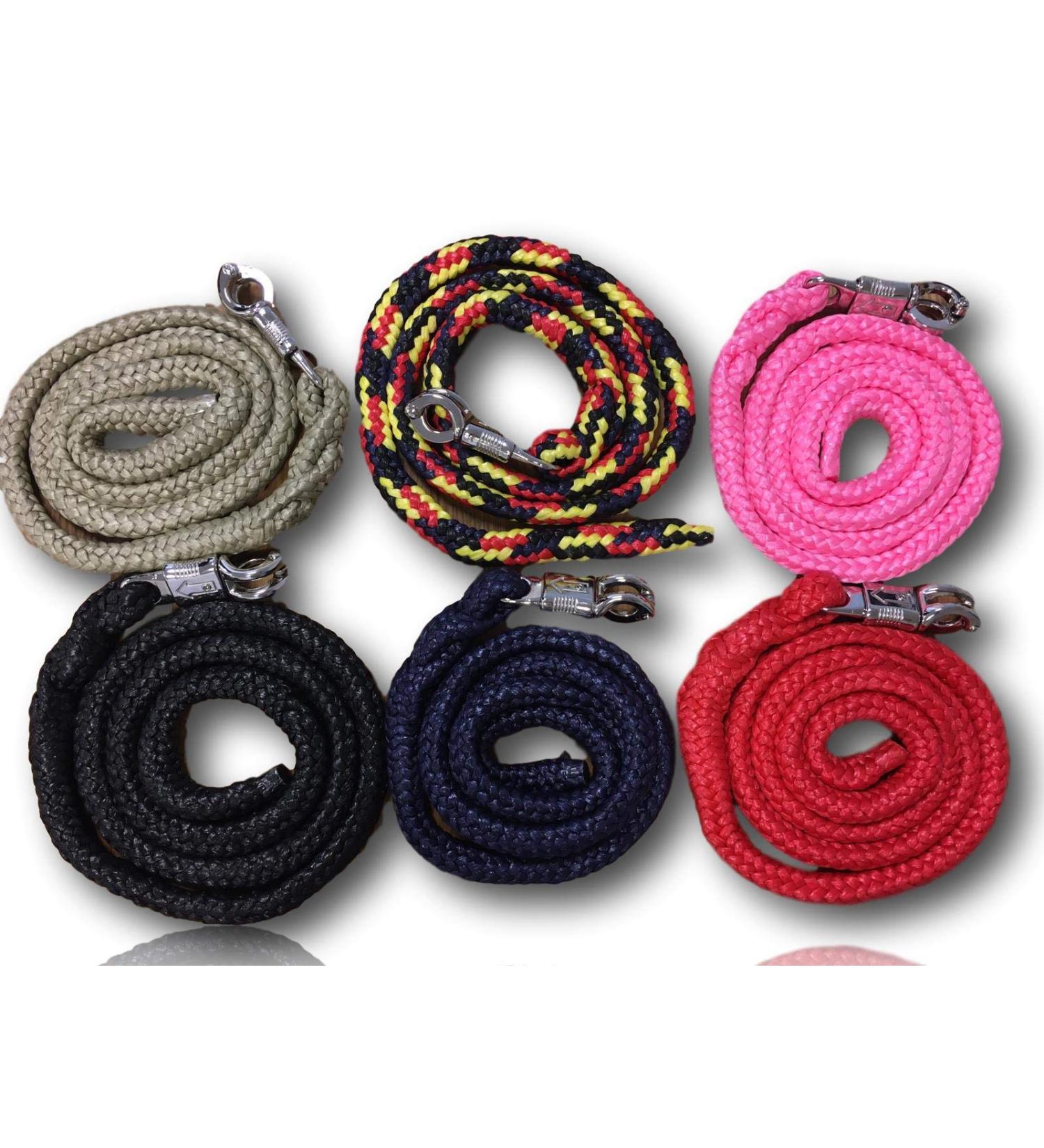 Leading Knit with Panic Hooks for Horses Ponies Shetland and Donkeys - 1.60m Stylish Designs in Black-Red-Yellow - Buy Online on GoSupps.com