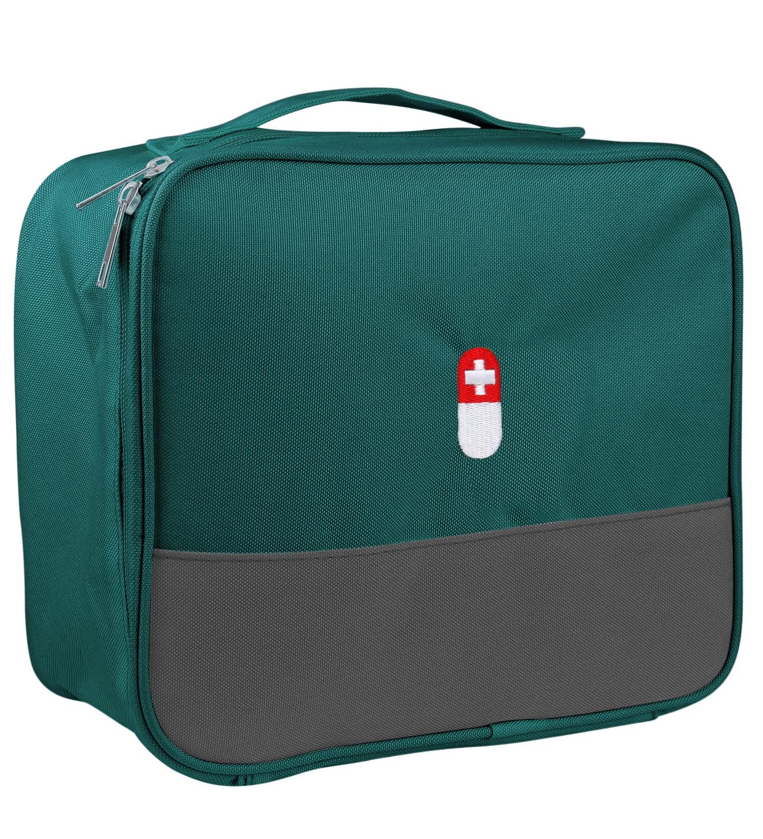 PKQP Empty First Aid Bag - Portable Medical Supplies Organizer for Home, Office, and Outdoor Activities - Green - Buy Online on GoSupps.com