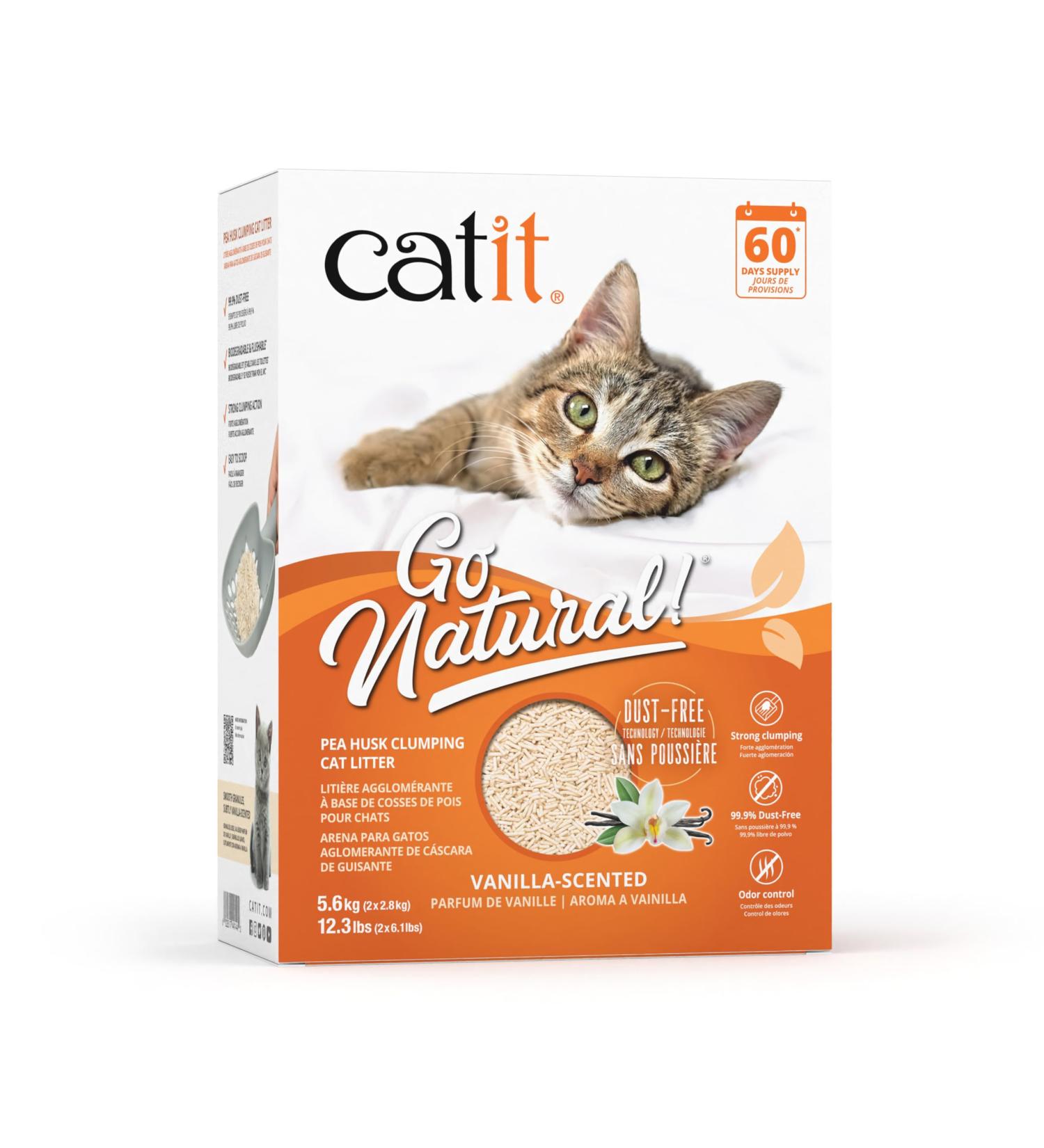 Catit Go Natural! Clumping Pea Pod Cat Litter Vanilla Scented 2 x 2.8kg (5.6Kg) - Buy Online on GoSupps.com
