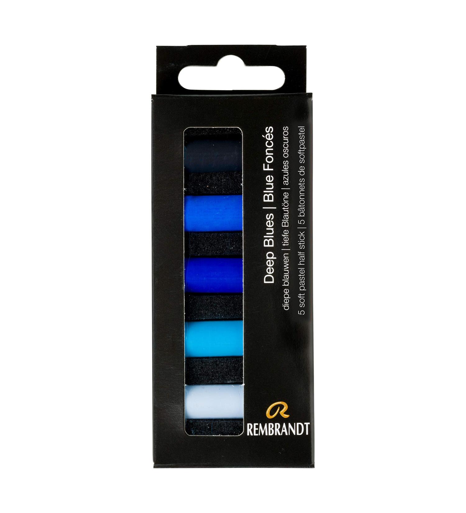 Rembrandt Soft Pastel Micro Set  5-Piece Half Sticks  Deep Blues 5 Half Sticks in Micro Set Deep Blues