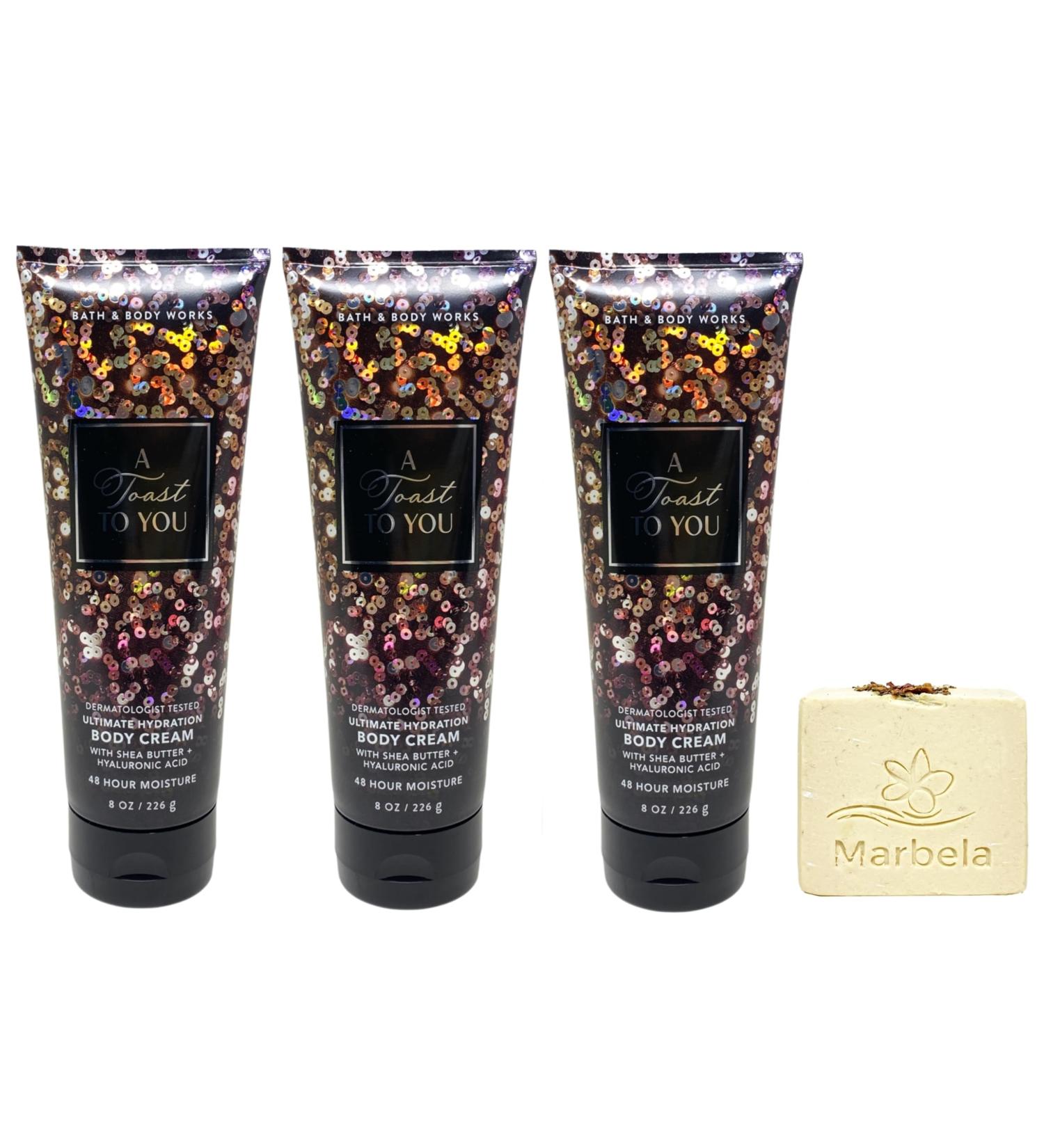 Bath & Body Works A Toast To You 3 Ultimate Hydration Body Creams with a Creamy Rose Bar Soap - Buy Online on GoSupps.com