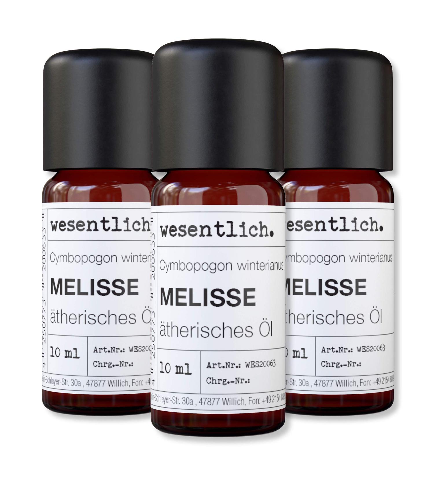 100% Natural Lemon Balm Essential Oil - Fragrance Lamp & Diffuser - 3x10ml Glass Bottles - Buy Online on GoSupps.com
