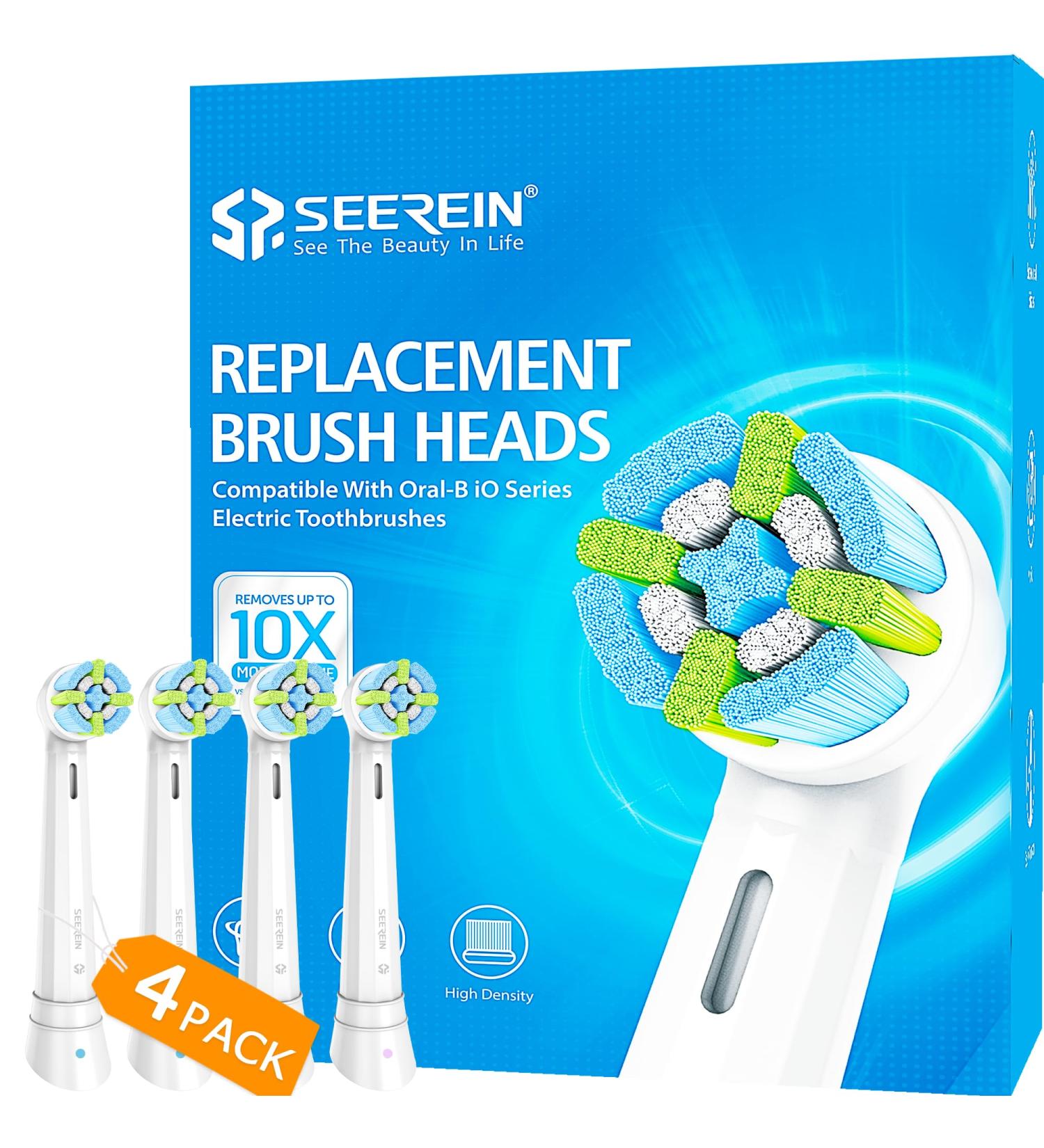 Buy Toothbrush Heads Compatible with Braun Oral-B iO | Soft Replacement Heads for Oral-B IO 3 4 5 6 7 8 9 10 Series - 4 Pack - Buy Online on GoSupps.com