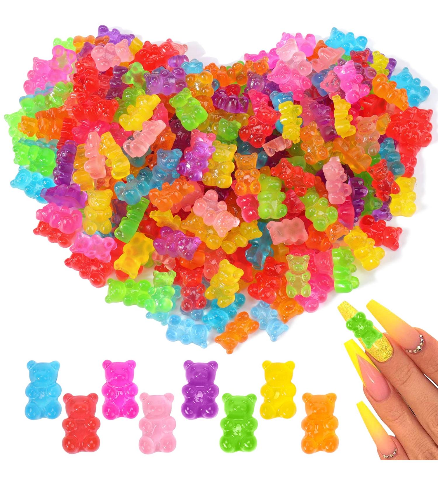 Palksky 3D Gummy Bear Nail Charms - 160 Pcs, Kawaii Nail Art Decoration in 8 Colors - Buy Online on GoSupps.com