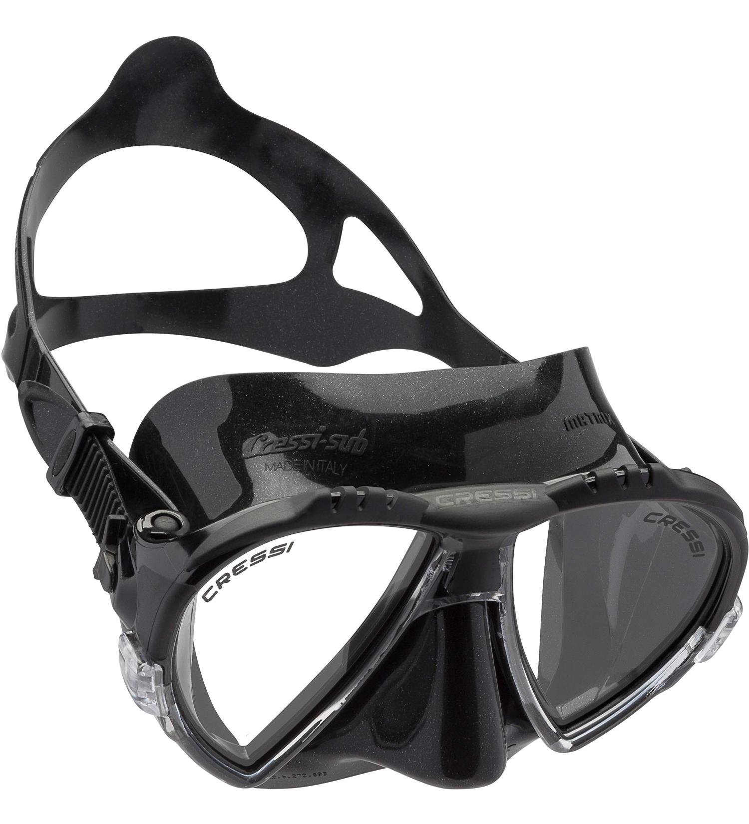 Cressi Matrix Premium Scuba Snorkel Dive Mask with Case - Made in Italy, Black Silicone, Adjustable Micrometric Buckles - Buy Online on GoSupps.com