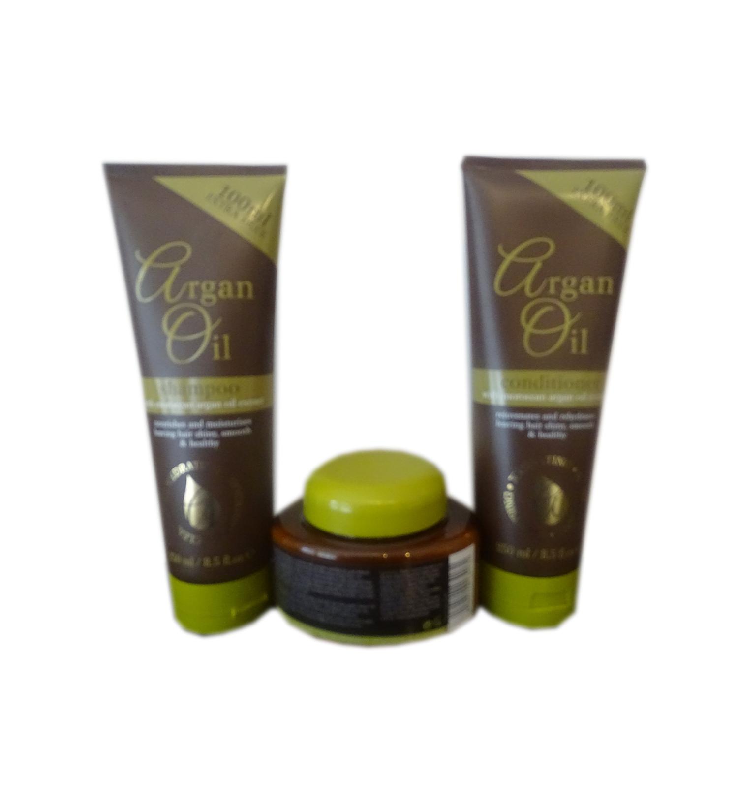 Argan Oil Argan Oil Argan Oil 250 ml - 1 x Shampoo and 1 x Conditioner with Moroccan Argan Oil - 220 ml