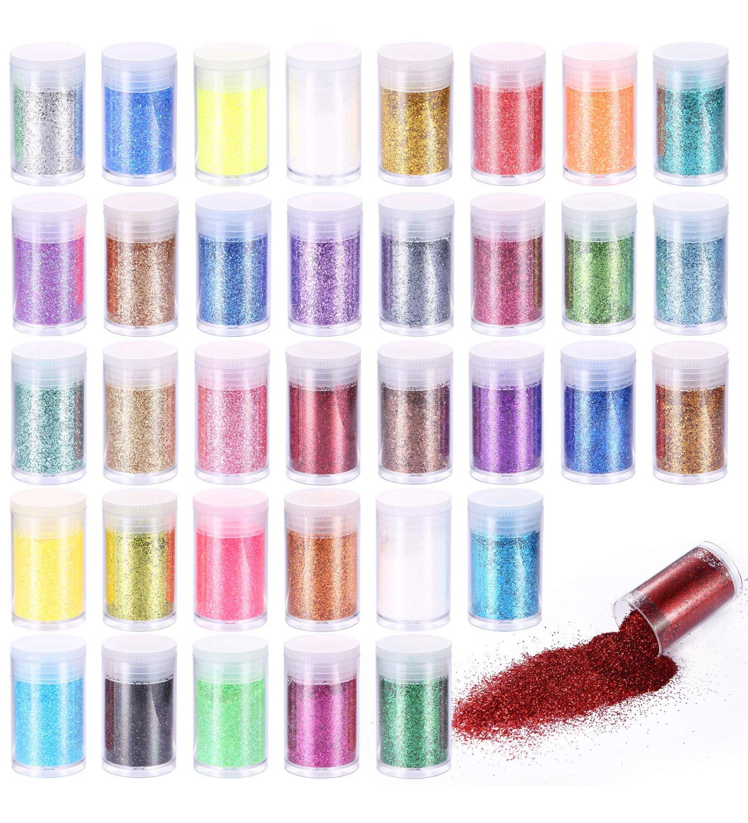 Buy Aokyom 36 Colors Glitter Powder Set - Ideal for Nail Art Crafts & Decorations | International Shipping Available - Buy Online on GoSupps.com