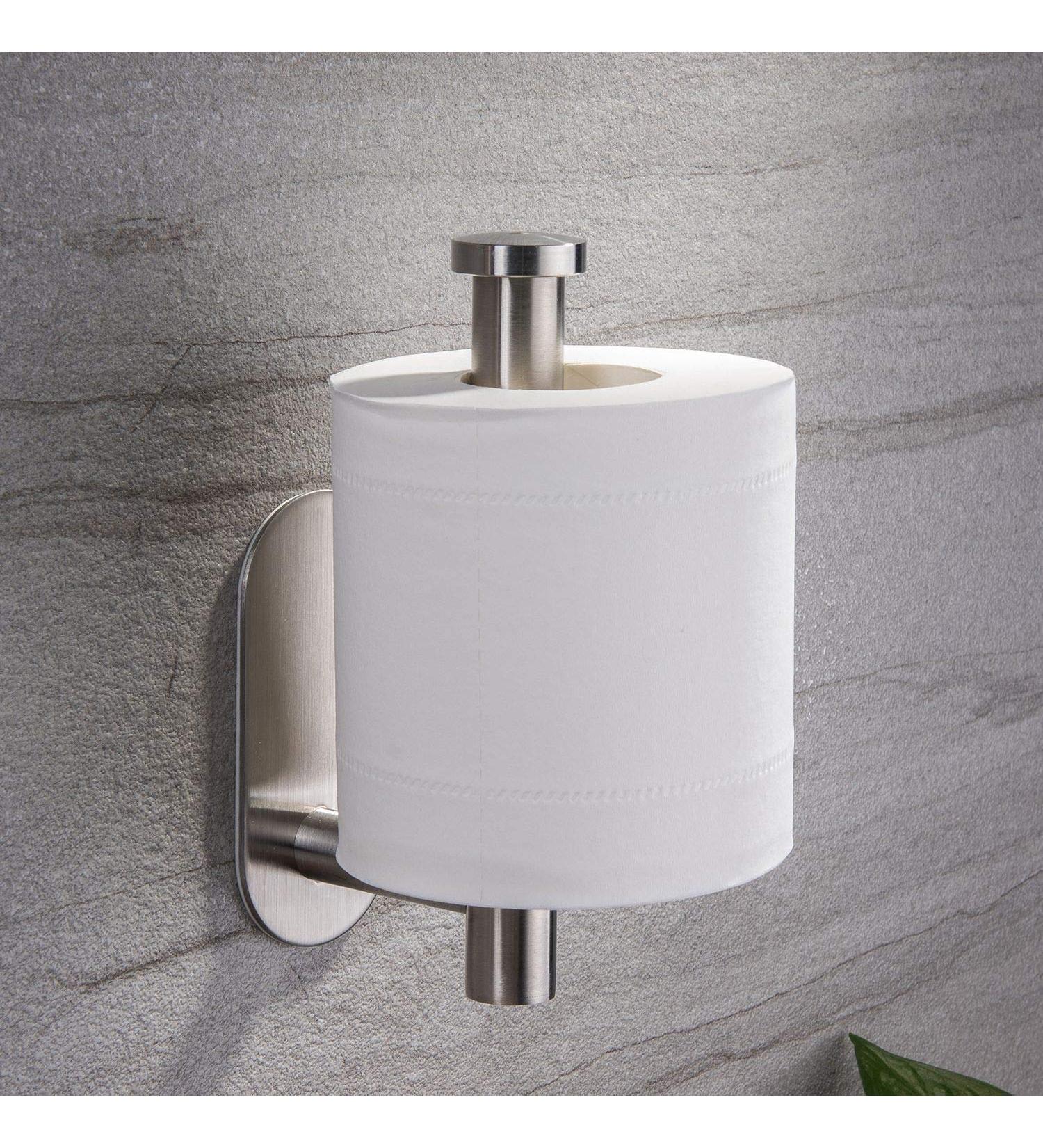 YIGII Self Adhesive Toilet Paper Holder - Stainless Steel, No Drilling Bathroom Roll Holder - Silver - Buy Online on GoSupps.com
