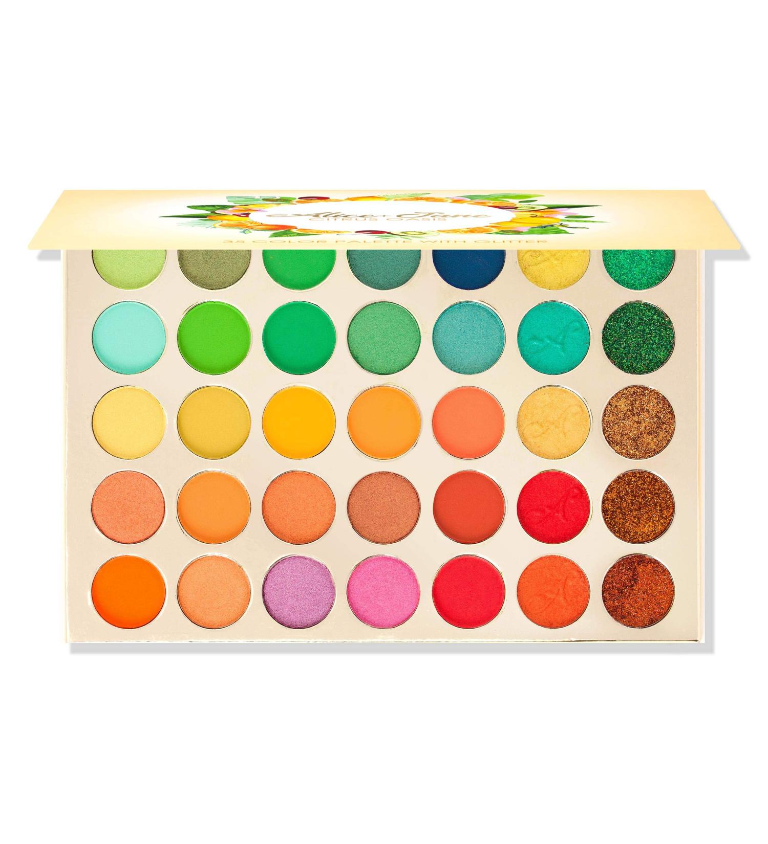 Alice+Jane 35 Color High Pigment Eyeshadow Palette - Citrus Oasis Glitter and Cream - Buy Online on GoSupps.com