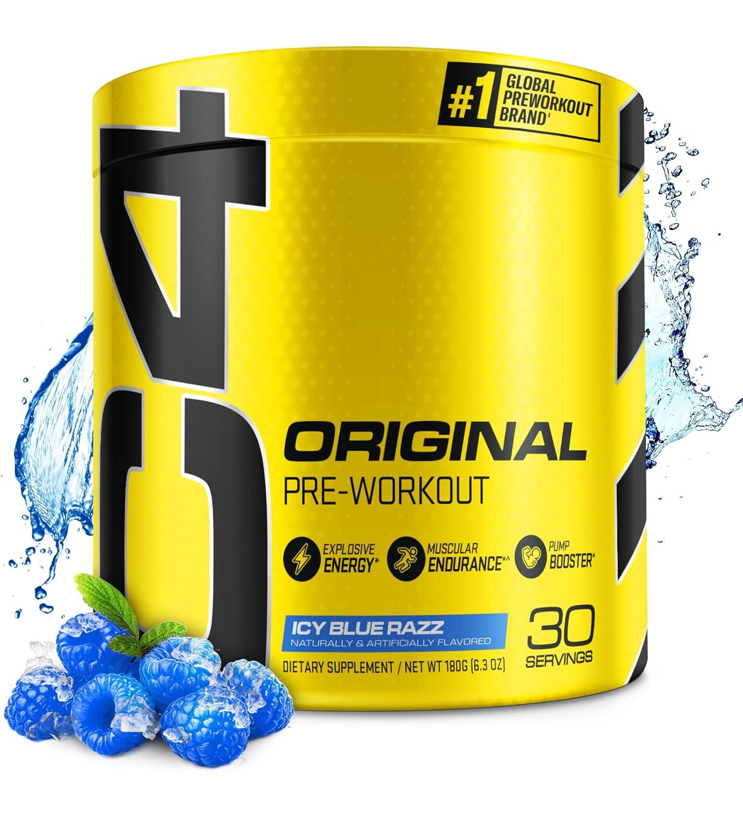 C4 Original Icy Blue Razz Pre Workout Powder - Sugar Free Energy Drink for Men & Women - 30 Servings - Buy Online on GoSupps.com