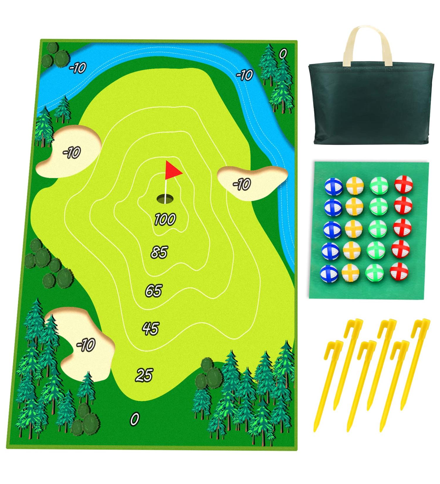 XANGNIER Golf Chipping Game Set with 20 Stick Golf Balls - Giant Size for Adults & Family Indoor/Outdoor Fun | Includes Chipping Mat | Sport & Outdoor Play Toy - Buy Online on GoSupps.com