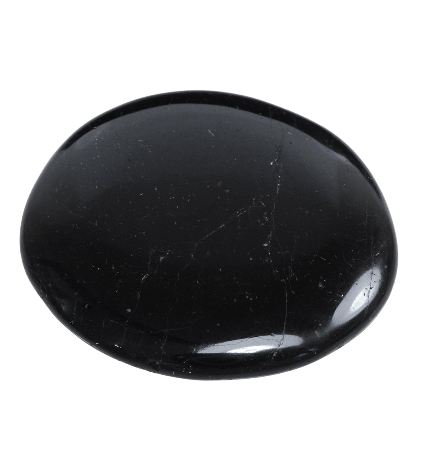 Black Tourmaline Schorl Disc Stone | Natural Palm Stone | Real Gemstone from Lebensquelle Plus - Shop Internationally - Buy Online on GoSupps.com