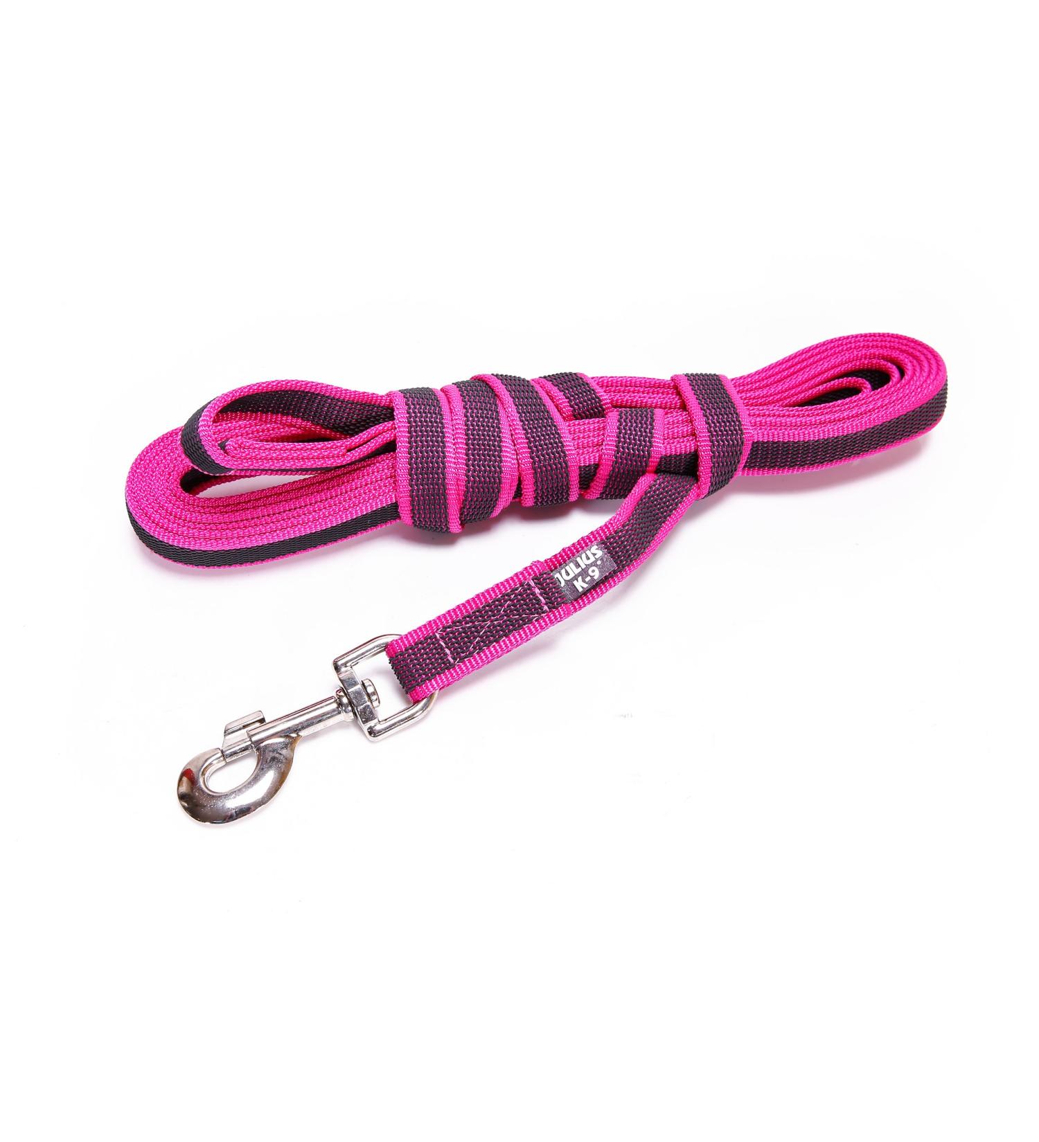IDC Color & Gray rubberized leash 20 mm x 5 m with loop pink-gray Pink-gray 20 mm x 5 m (with loop)