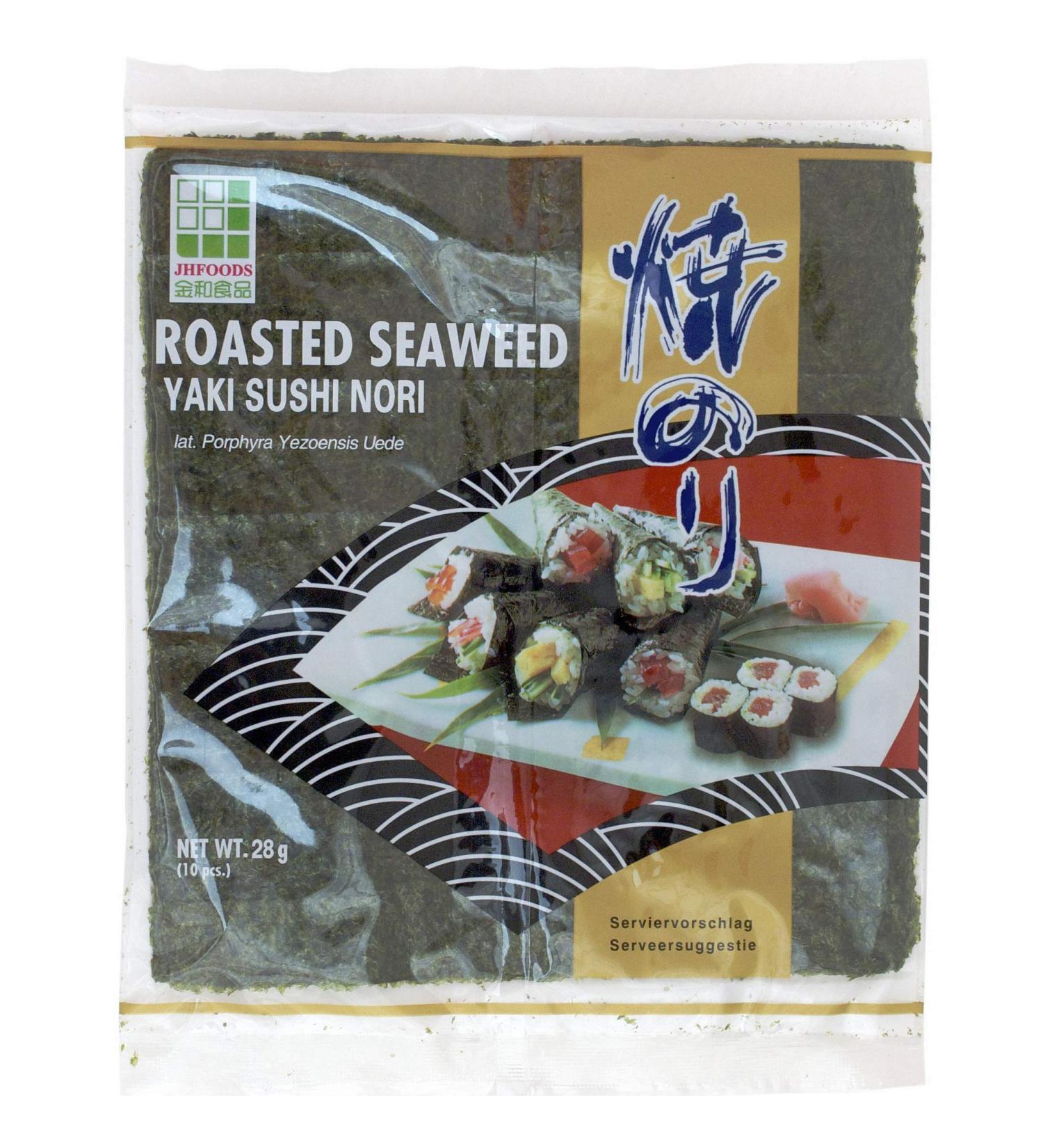 Qidong Jinhe Foods CoLtd JHFOODS Gold Roasted Seaweed Sushi 28 g - Buy Online on GoSupps.com
