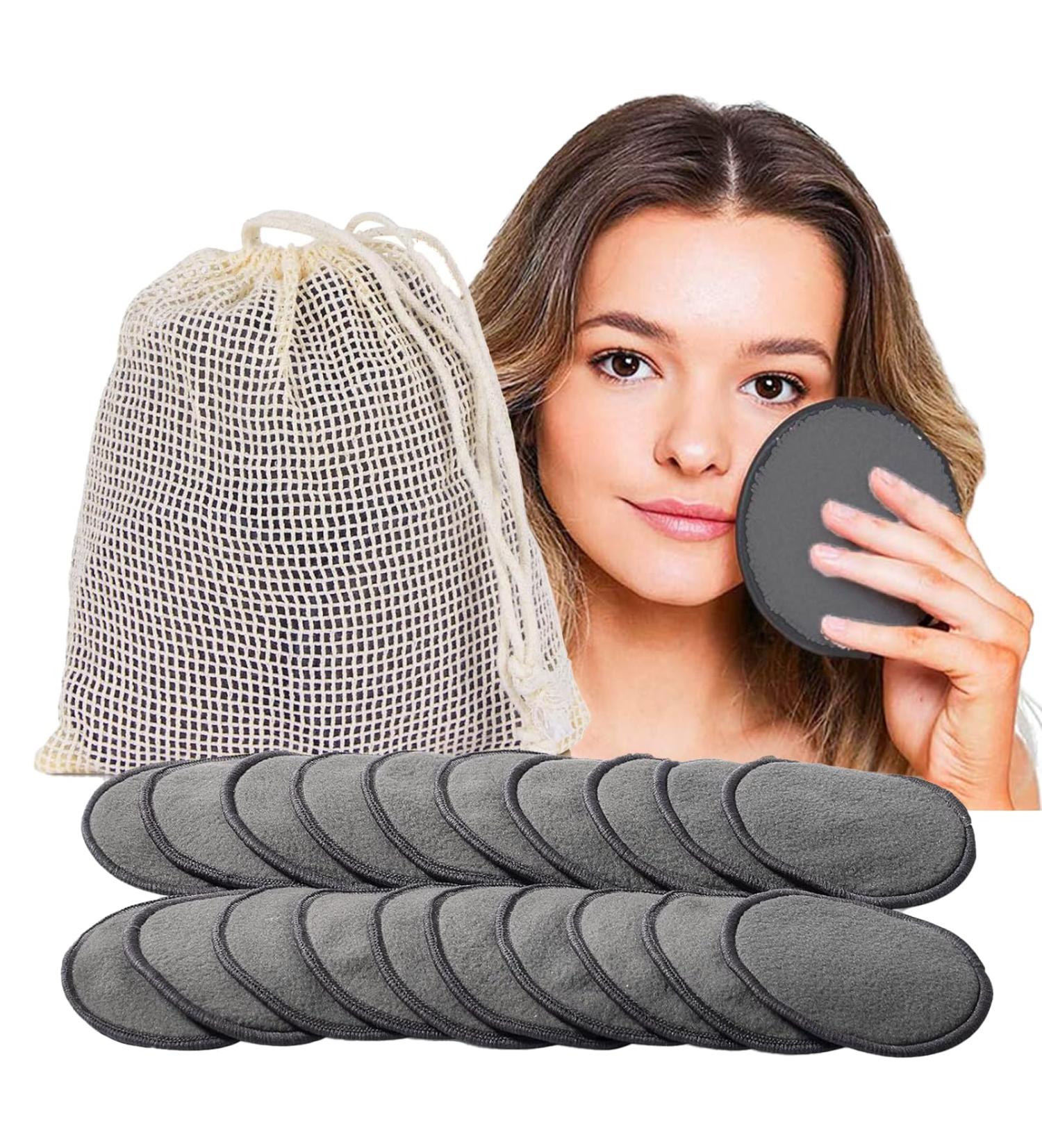 12PC Reusable Cotton Pads Set | Eco-Friendly Makeup Towels & Washable Facial Cleaning Cotton Pads with Laundry Bag - Buy Online on GoSupps.com