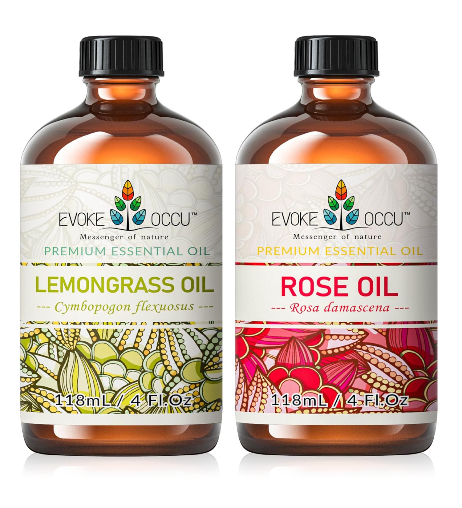 EVOKE OCCU Lemongrass Essential Oil and Rose Essential Oil - 4 Fl Oz - Buy Online on GoSupps.com