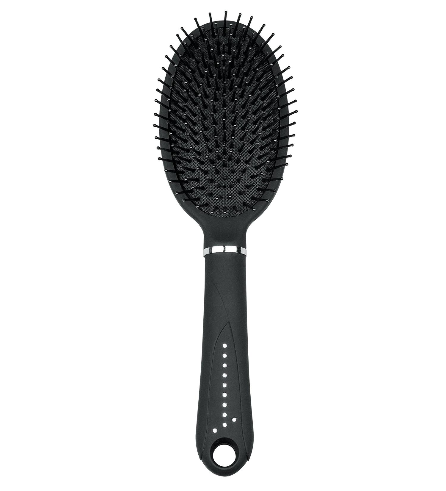 TITANIA hairbrush oval head black satin surface decorated with rhinestones 1 pack (1 x 107 g)